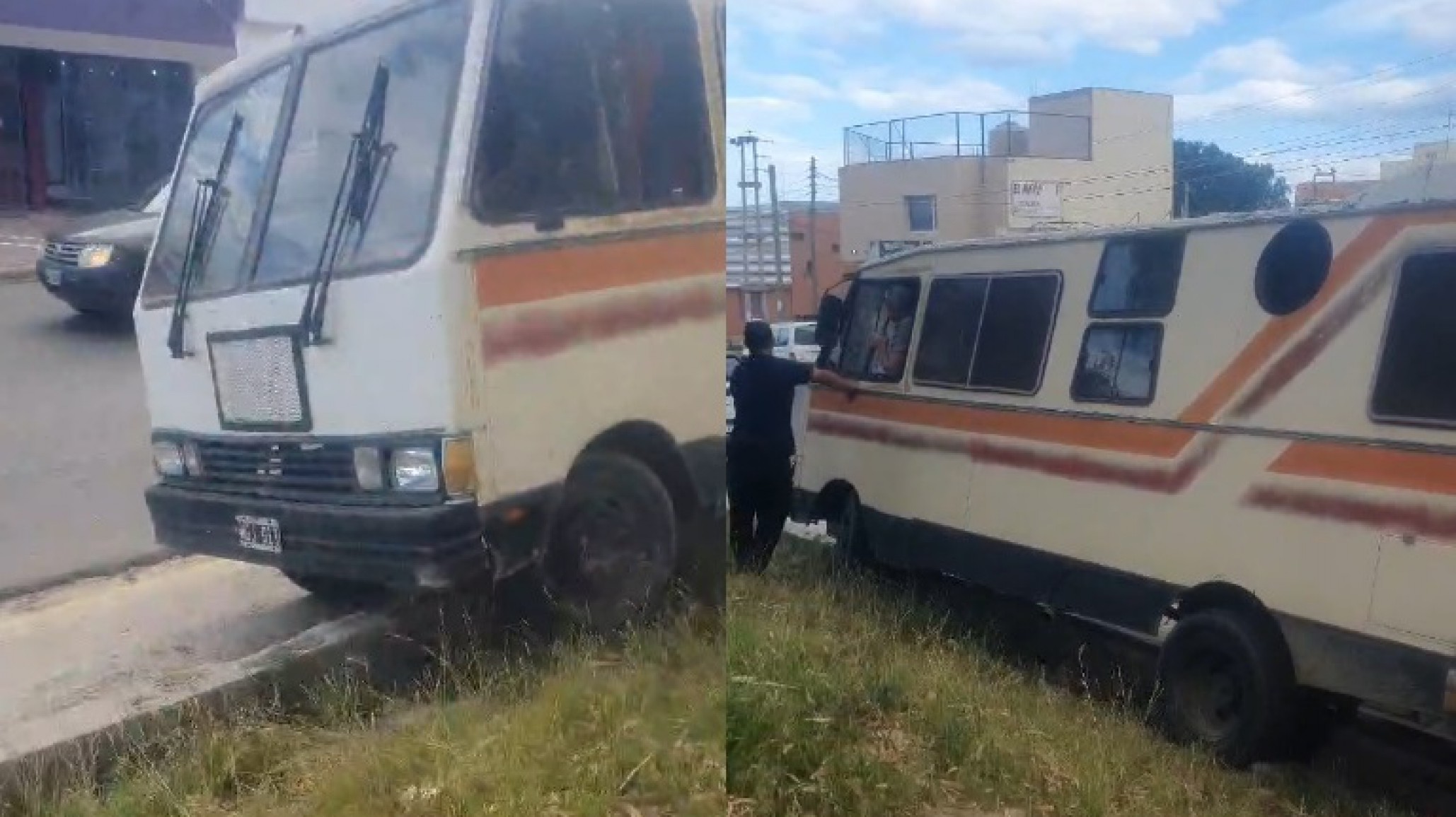 Se quedó sin frenos y chocó contra un boulevard en Av. Rivadavia