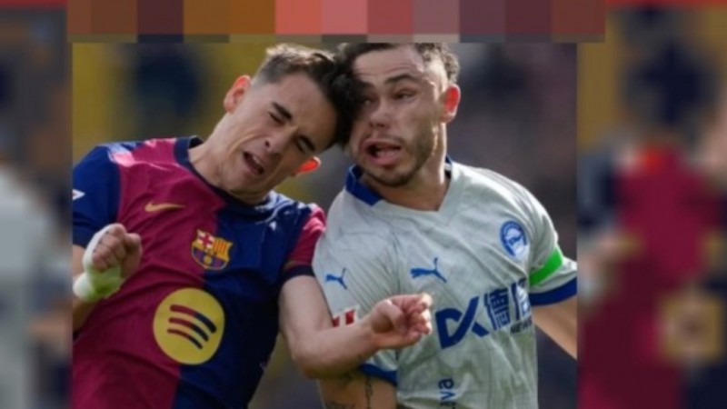 Brutal choque de cabezas: Tomás Conechny salió lesionado ante el Barcelona y fue trasladado al hospital