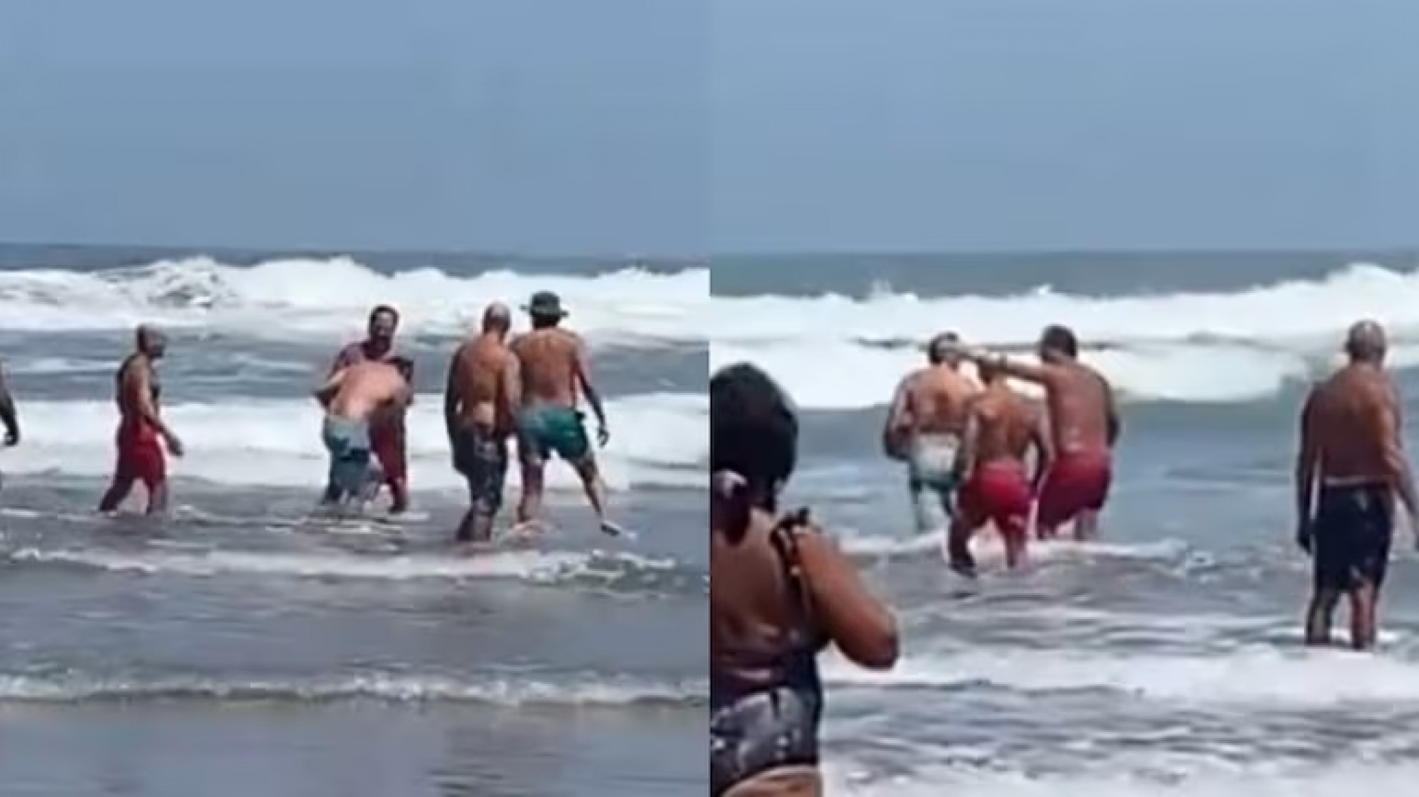 Insólito: lo rescataron del mar y se peleó con los guardavidas porque quería regresar al agua