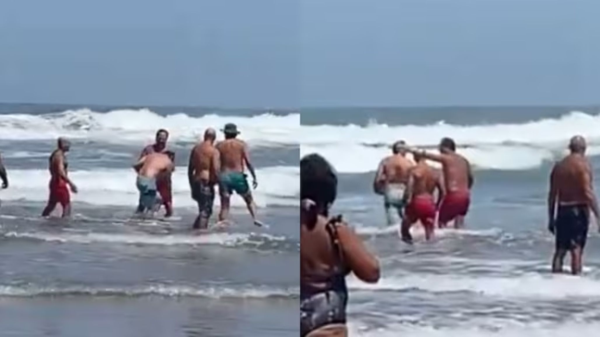 Insólito: lo rescataron del mar y se peleó con los guardavidas porque quería regresar al agua