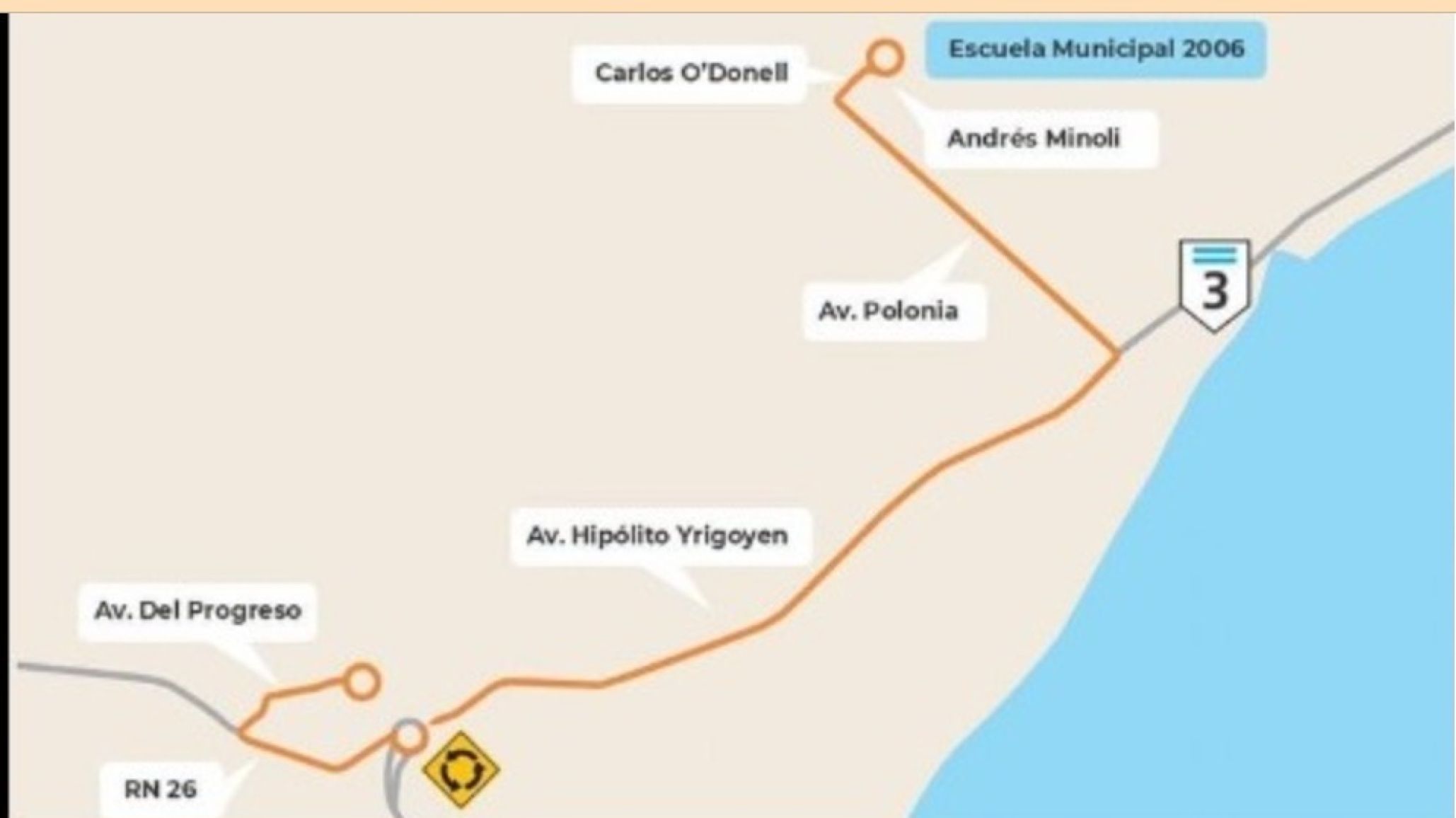 Piden precaución al circular en sector de Avenida Yrigoyen por traslado de camiones