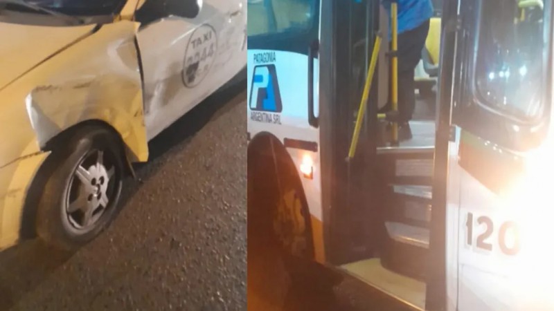 Choque entre un taxi y un colectivo en Avenida Rivadavia y Alem