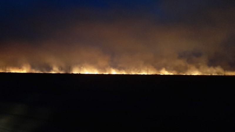 Corte preventivo en la Ruta 3 entre Madryn y Trelew por avance del incendio