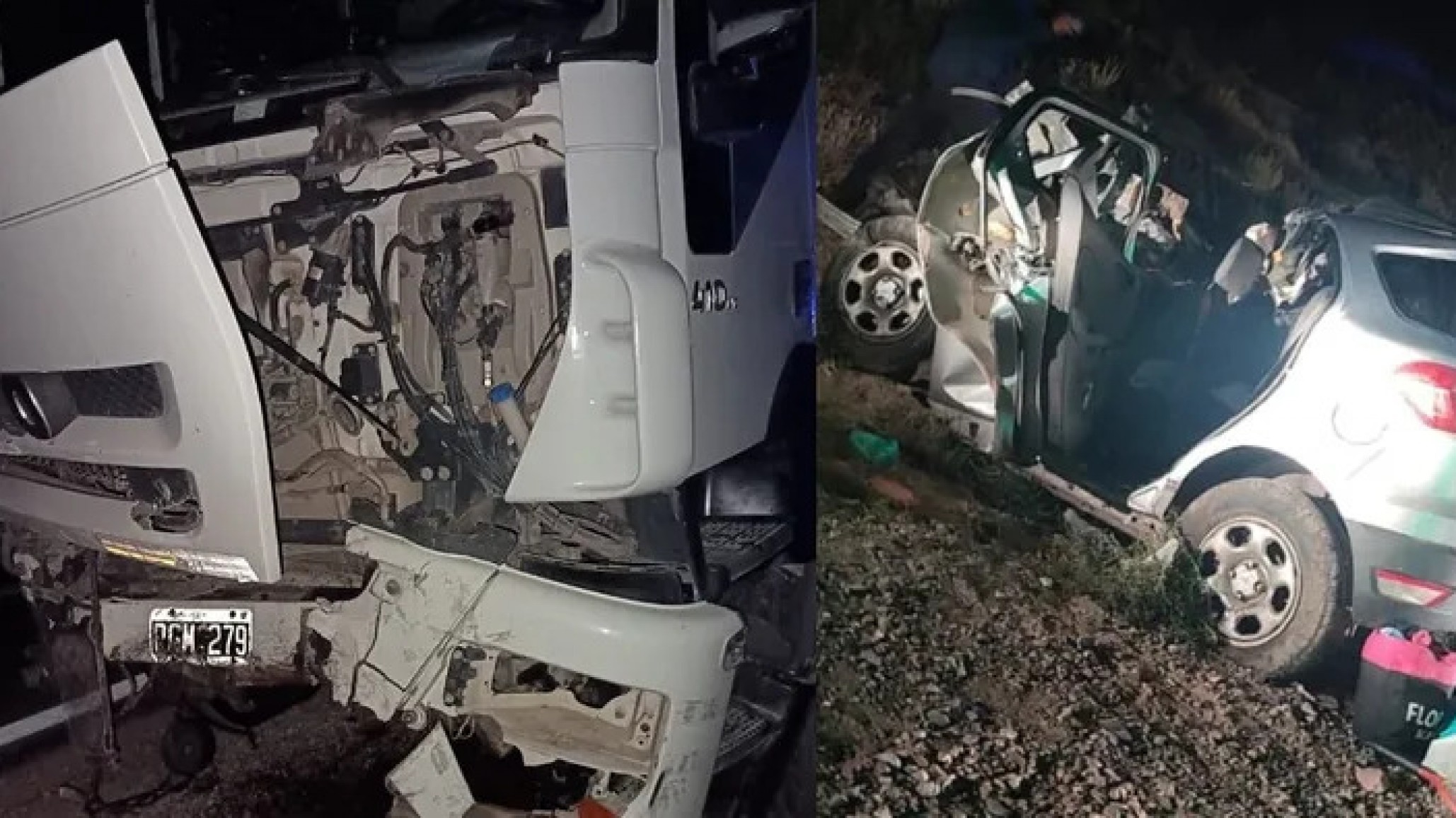Choque fatal entre un camión y una camioneta: hay dos muertos y una mujer herida