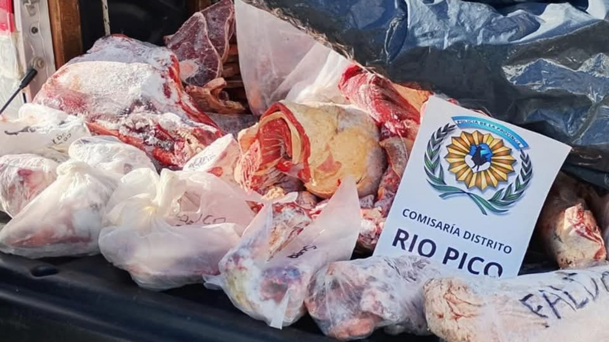 Detuvieron una camioneta con carne faenada sin documentación en Río Pico