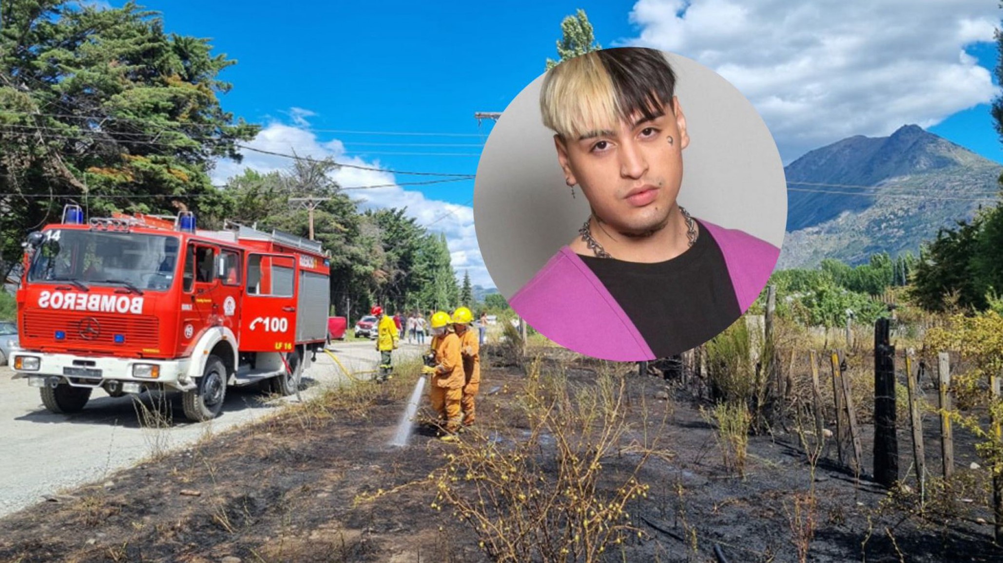Bomberos de El Hoyo agradecieron al cantante Tiago PZK por su donación para combatir incendios