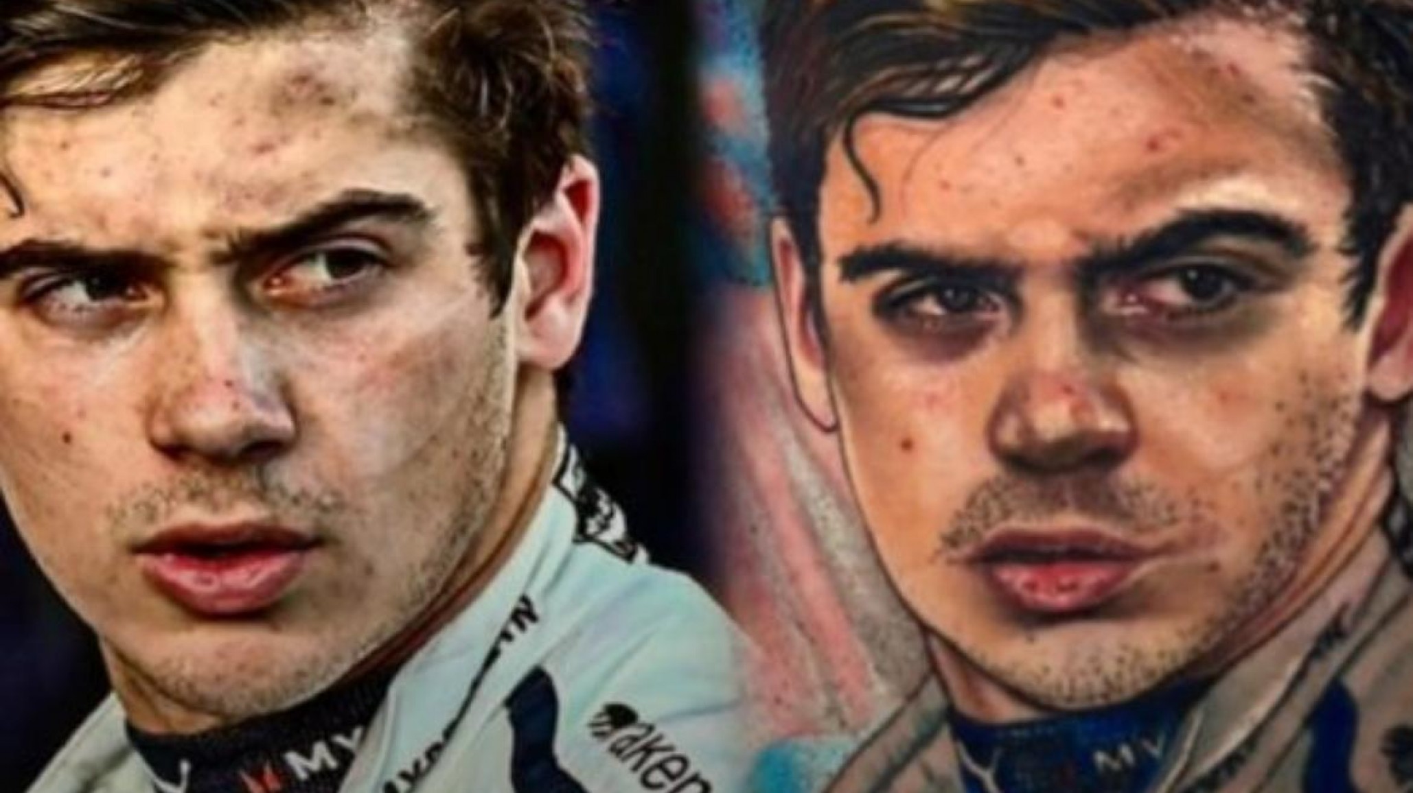 Un comodorense se tatuó la cara de Franco Colapinto