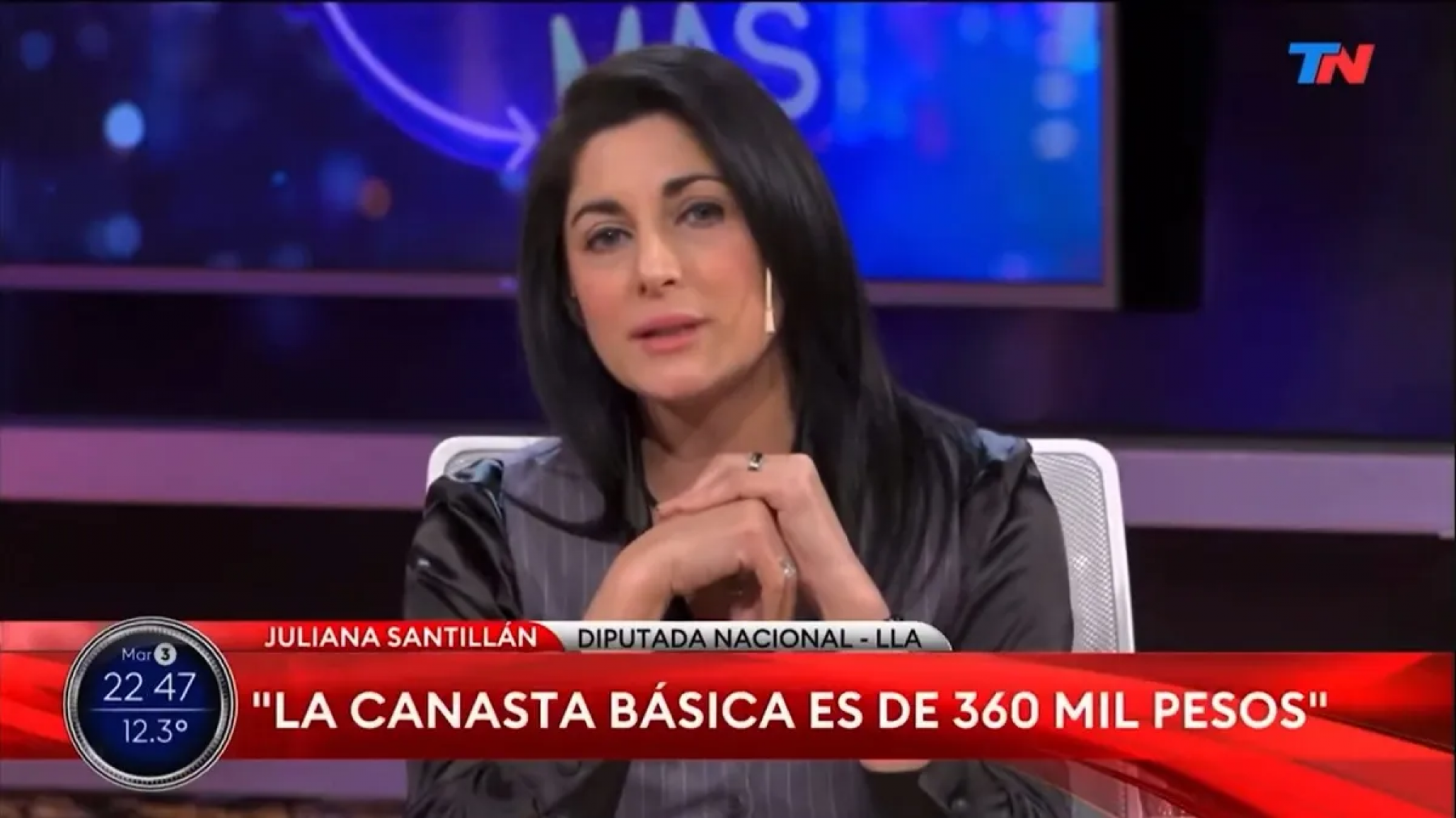 "La canasta básica para una familia de 4 es de $360 mil": el error de Juliana Santillán que Milei celebró