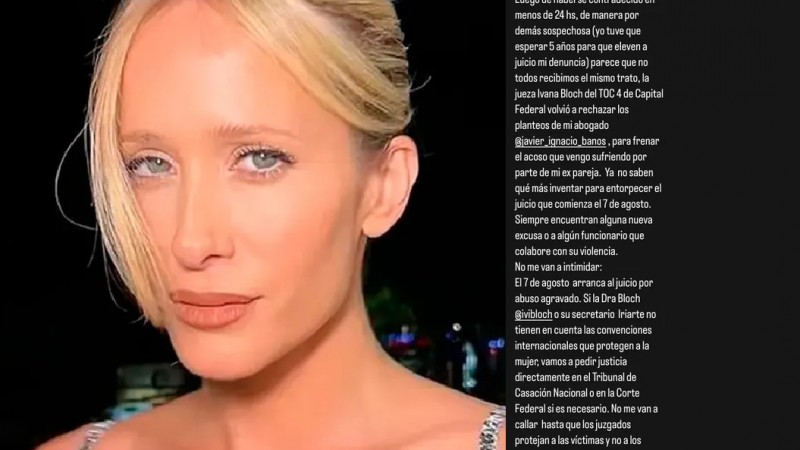 Julieta Prandi realizó un duro descargo antes del juicio a su ex marido: "protegen abusadores"