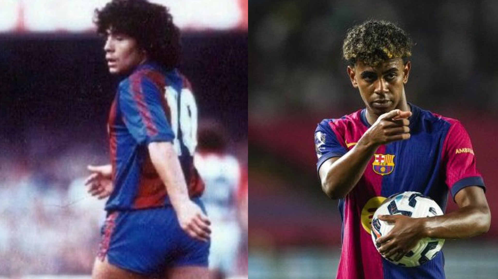 ¿Homenaje o chicana? Lamine Yamal anunció que usará la 10 del Barcelona con una imagen de Maradona y no de Messi