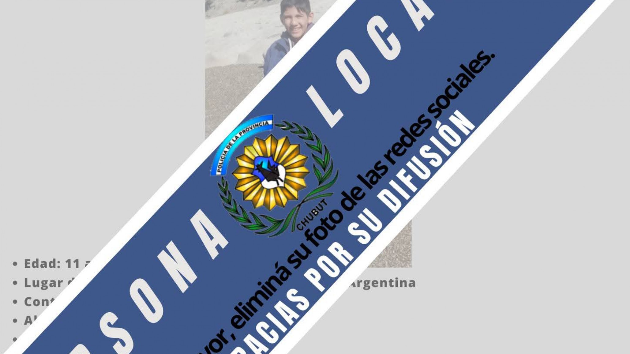 Hallaron al menor de 11 años que estaba desaparecido en Comodoro