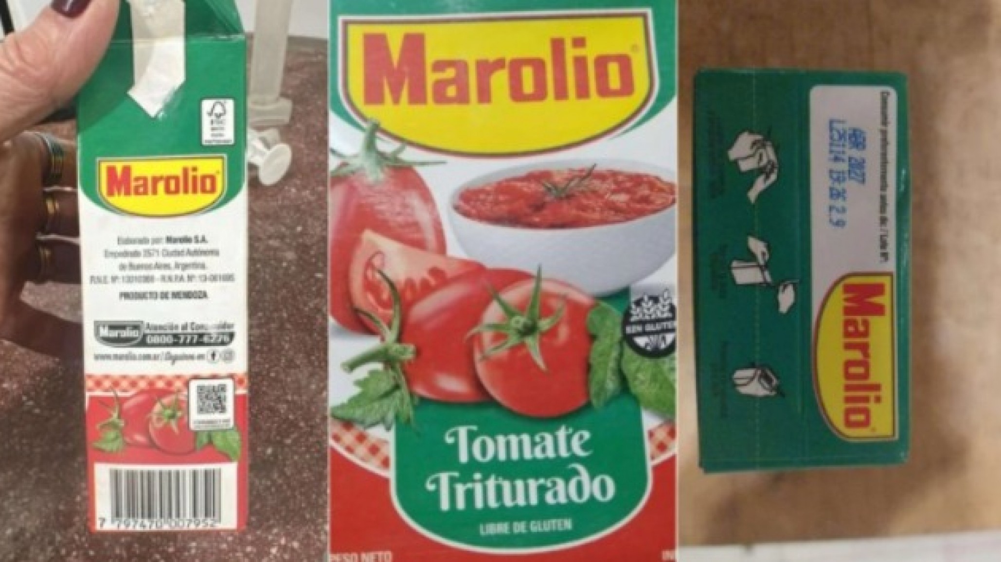 Alerta de ANMAT: detectaron gusanos en un lote de tomate triturado Marolio y piden no consumirlo