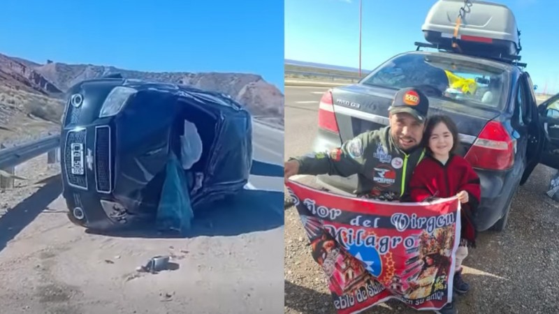 "Un verdadero milagro": familia salió ilesa de un grave accidente tras recibir la bandera del peregrino