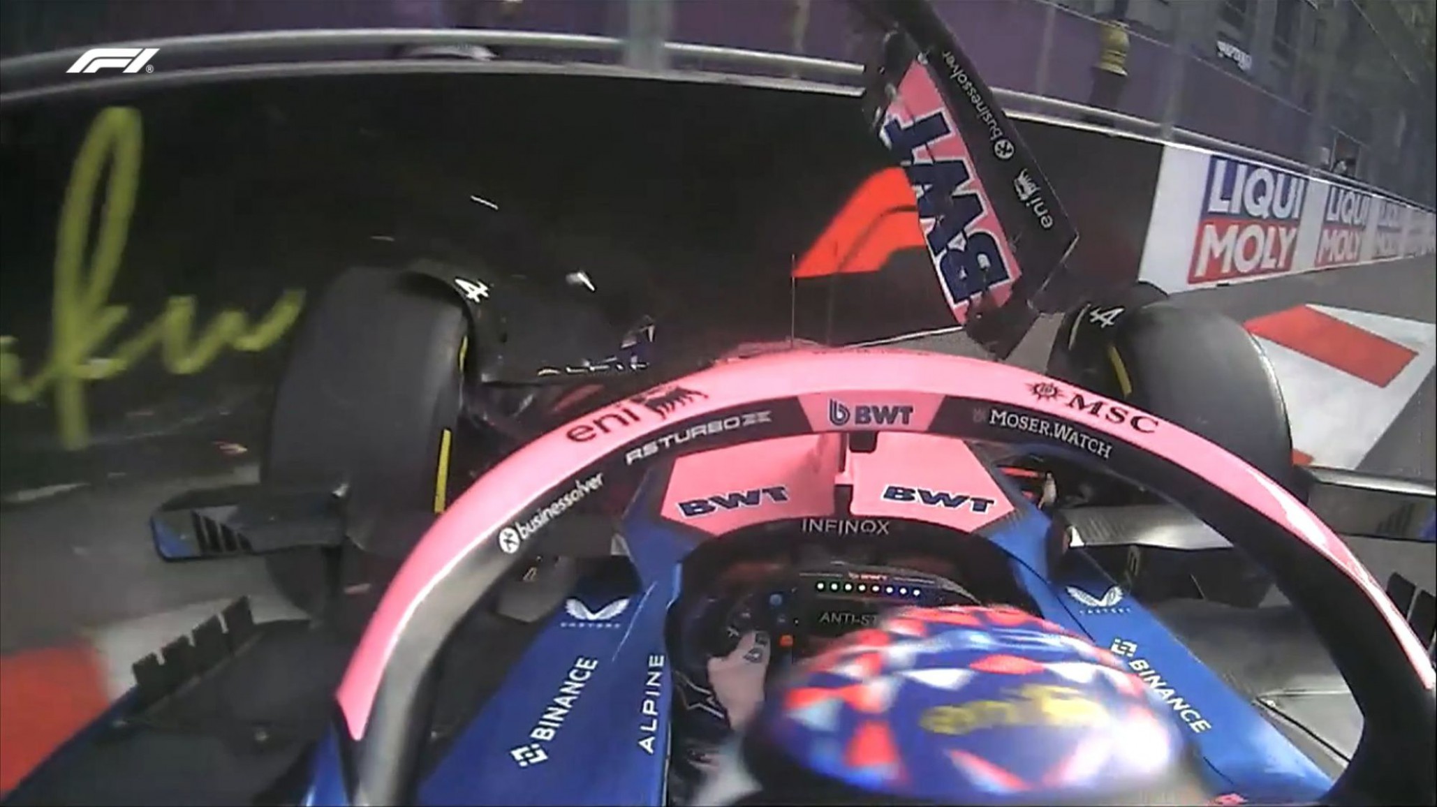 Colapinto chocó en la clasificación del GP de Azerbaiyán y largaría 16°