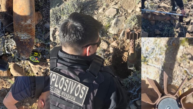 Hallaron un proyectil de mortero de 120 mm cerca de la Ruta 26: los detalles