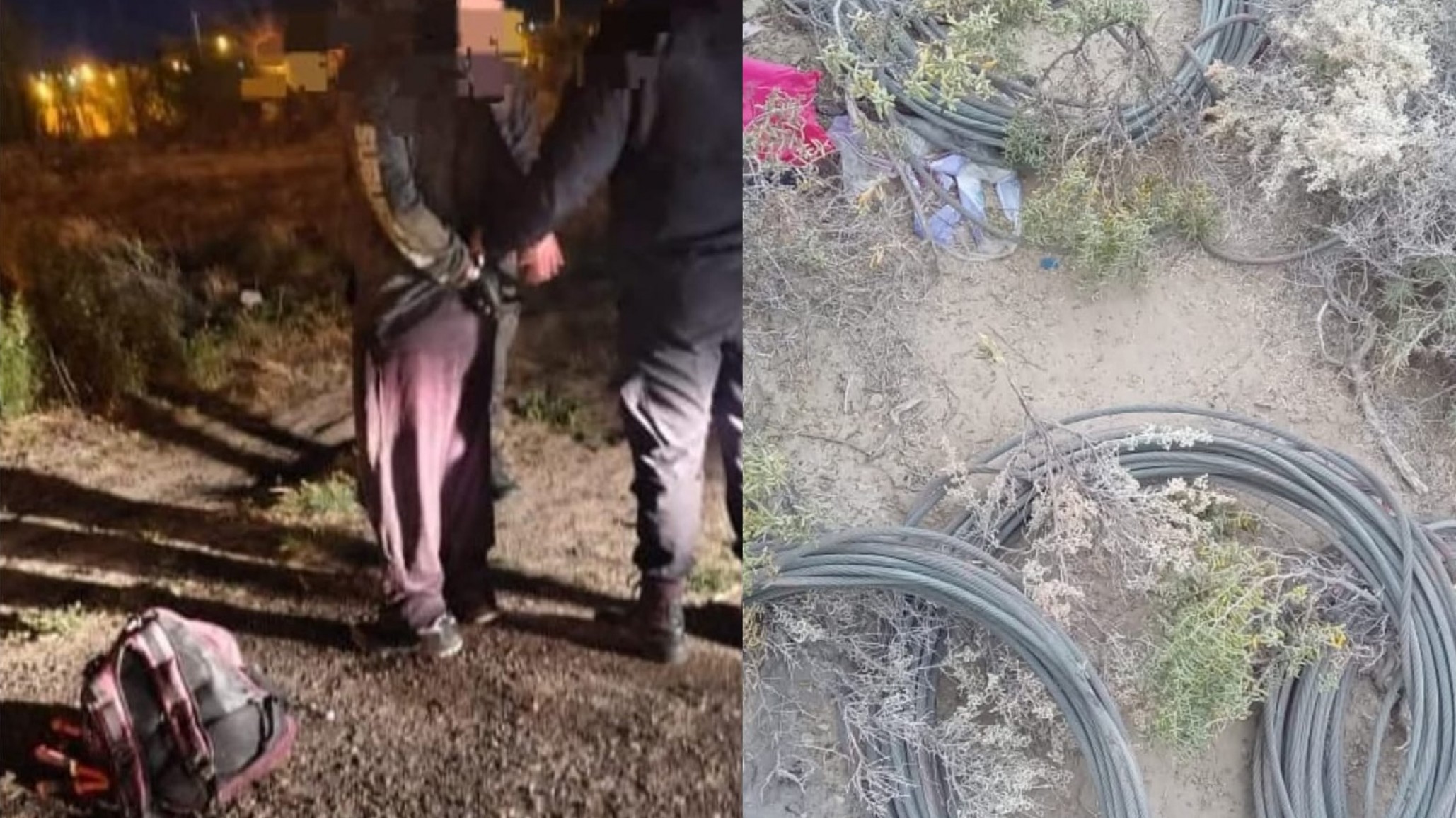 Un hombre fue sorprendido robando cables en Km.3