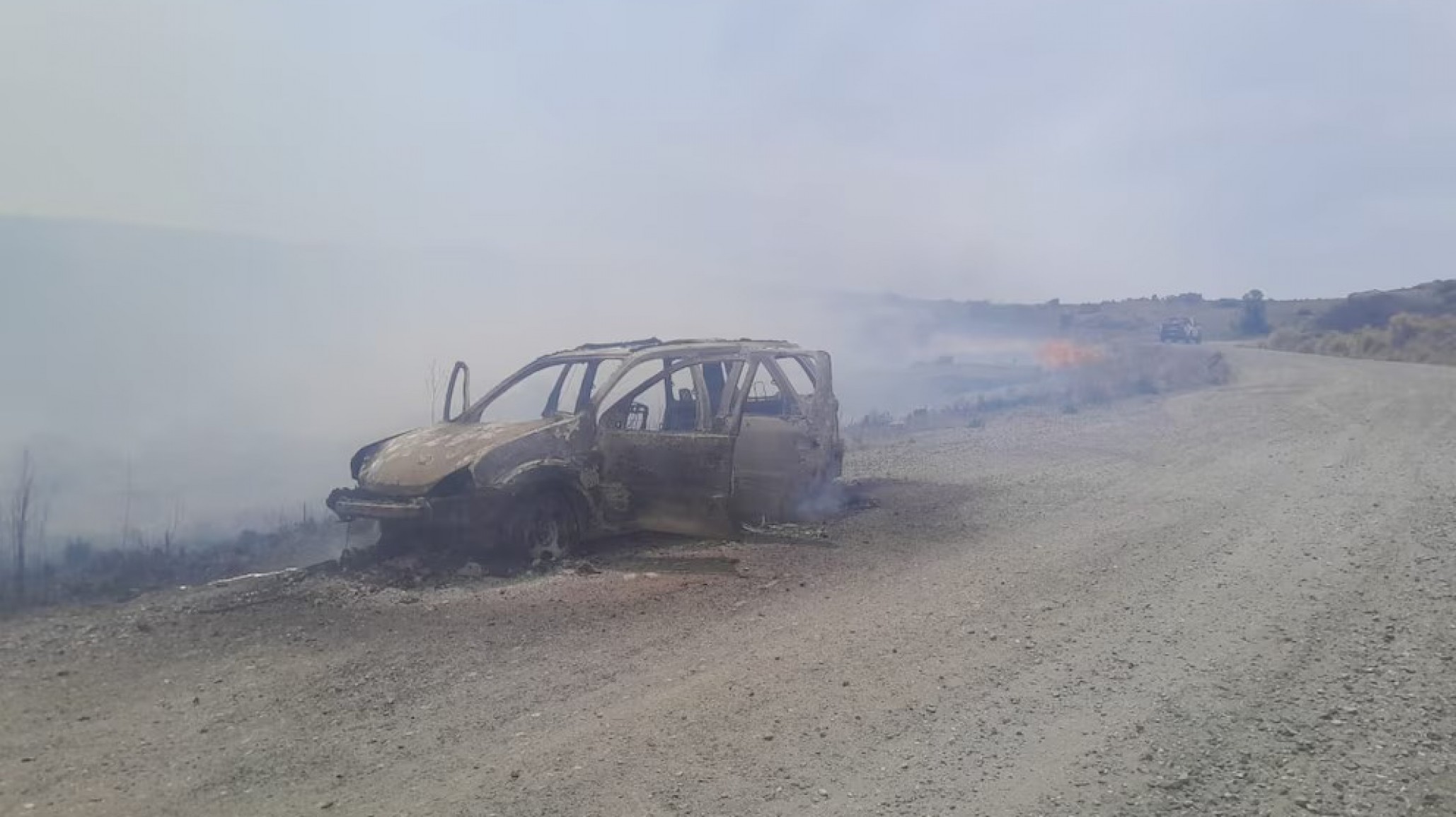 Se prendió fuego un auto y el incendio arrasó parte del Parque Nacional Quebrada del Condorito