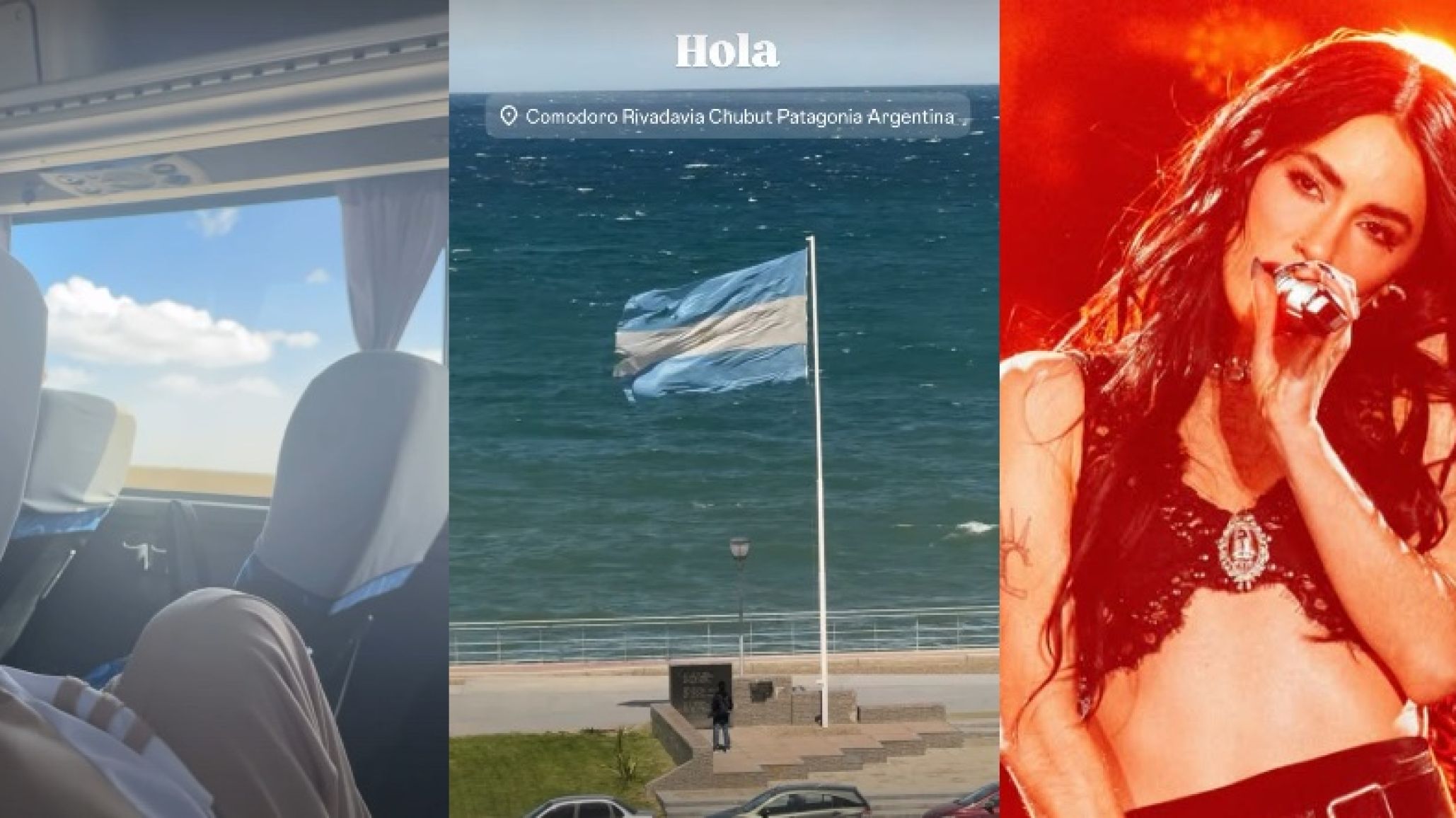 Lali desembarcó en Comodoro y compartió una postal del mar: "Hola"