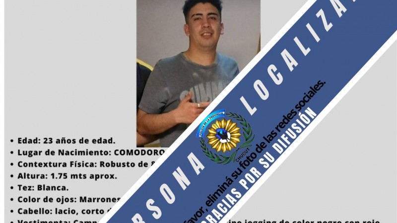 Hallaron al joven desaparecido desde el 16 de octubre