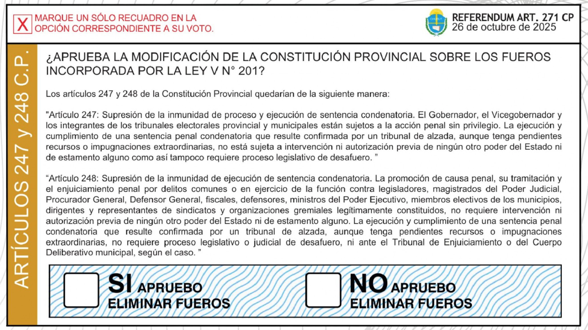 Elecciones 2025: Chubut elige dos diputados nacionales y vota el referéndum por los fueros