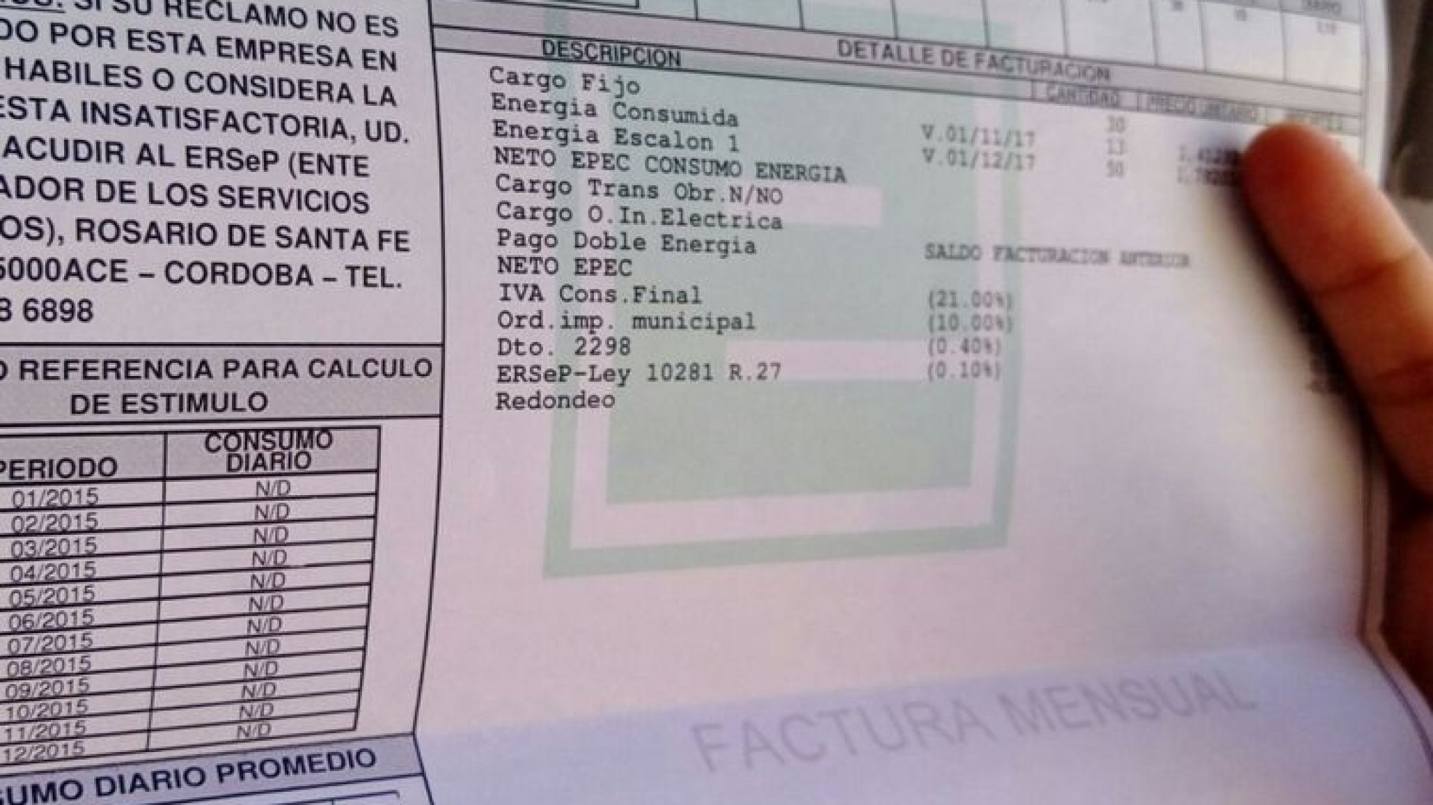 Santa Fe: adeuda la mantención de sus hijos y un juez ordenó incluir la cuota en la factura de luz