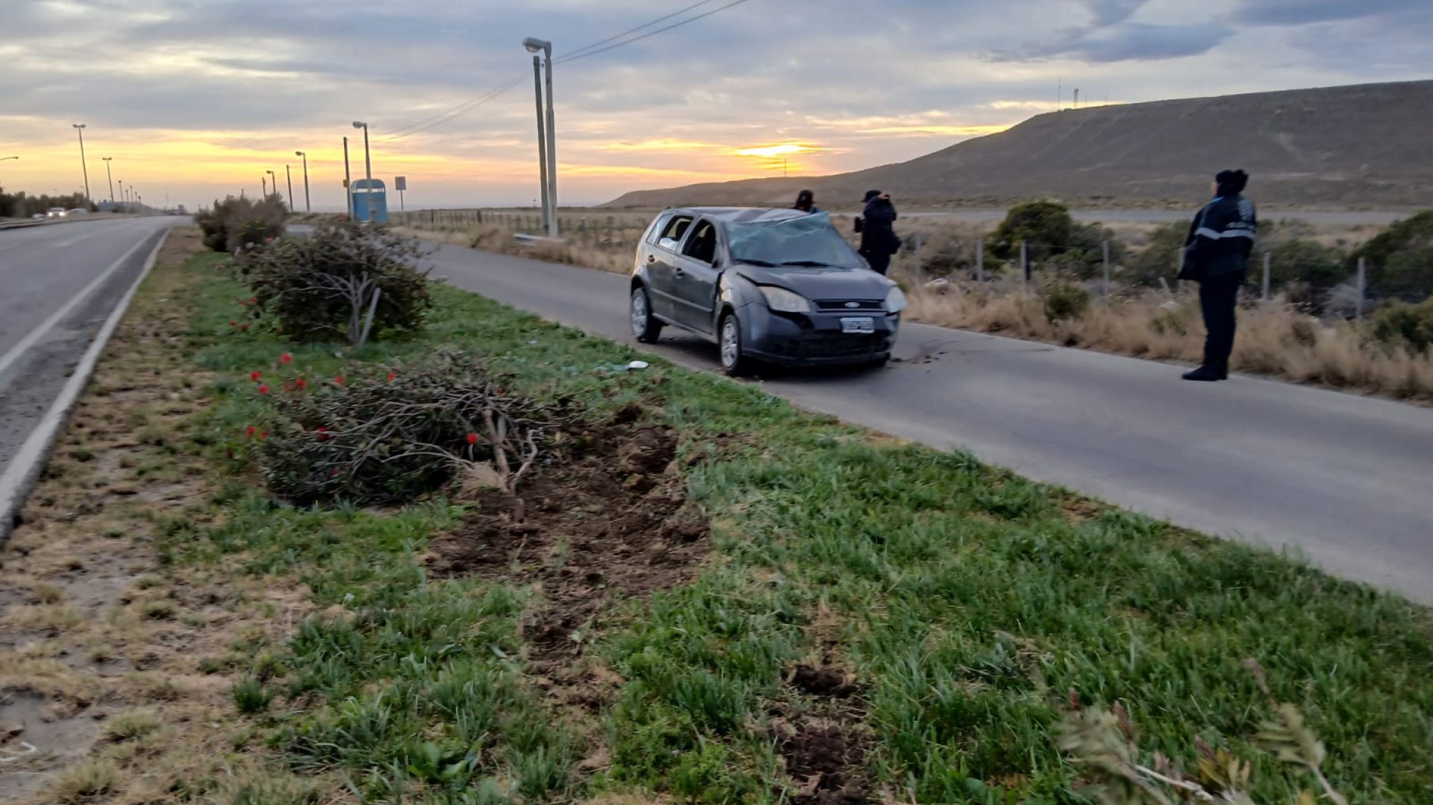 Perdió el control por una ráfaga de viento y volcó