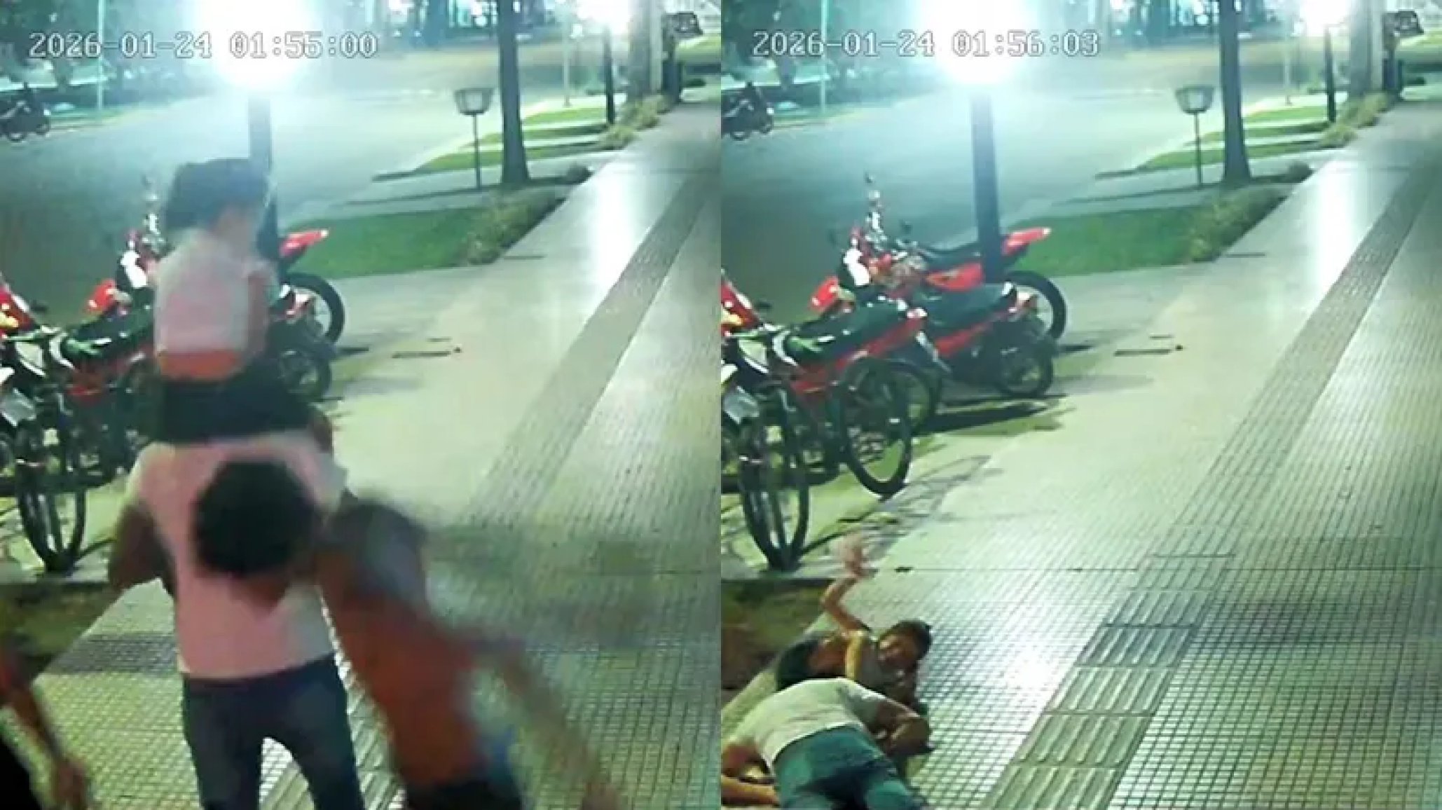 Golpearon a un hombre mientras caminaba con su hija en brazos en Santa Fe