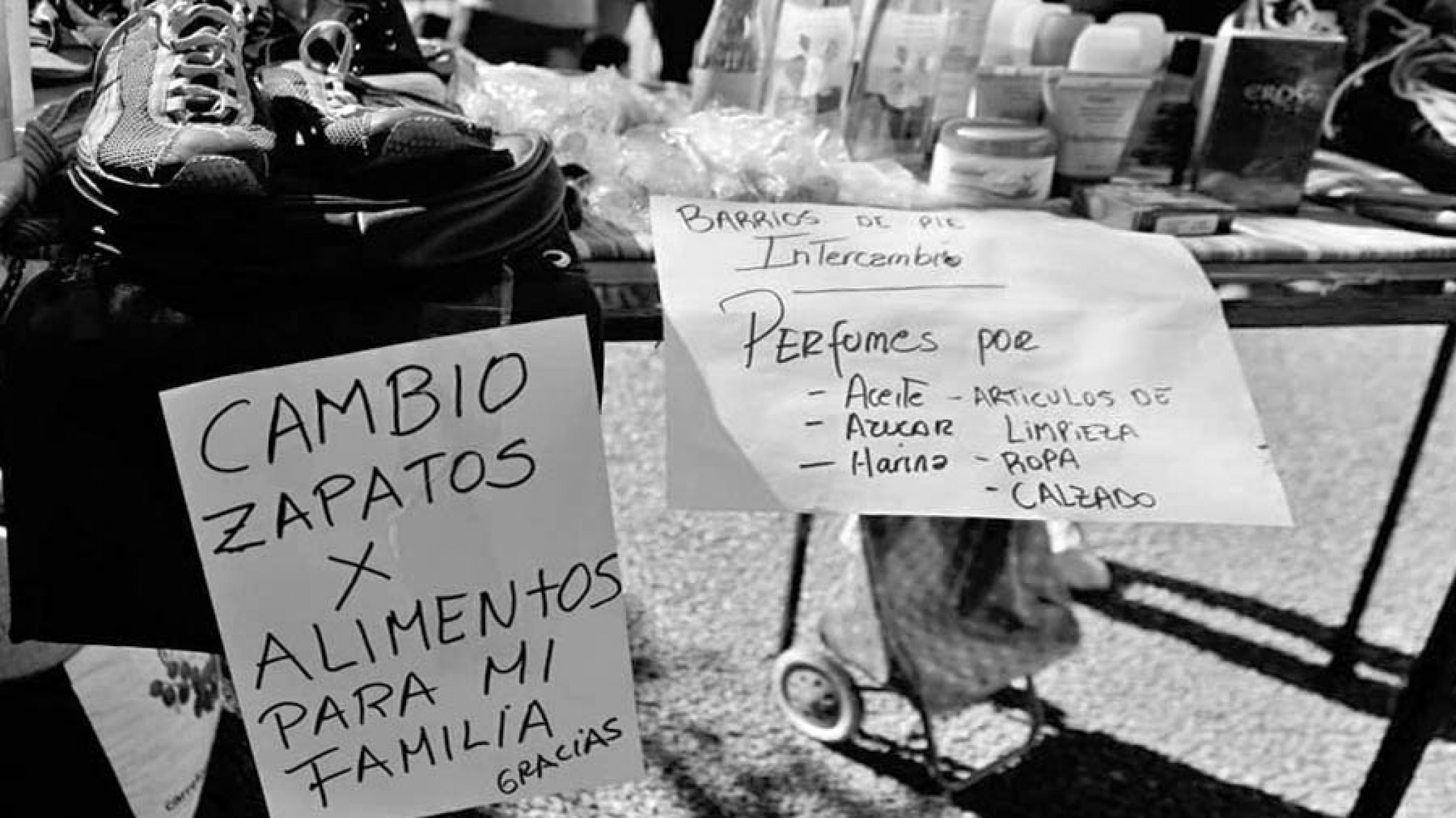 Trueque solidario en barrio Unión: una feriante convoca a intercambiar productos por alimentos