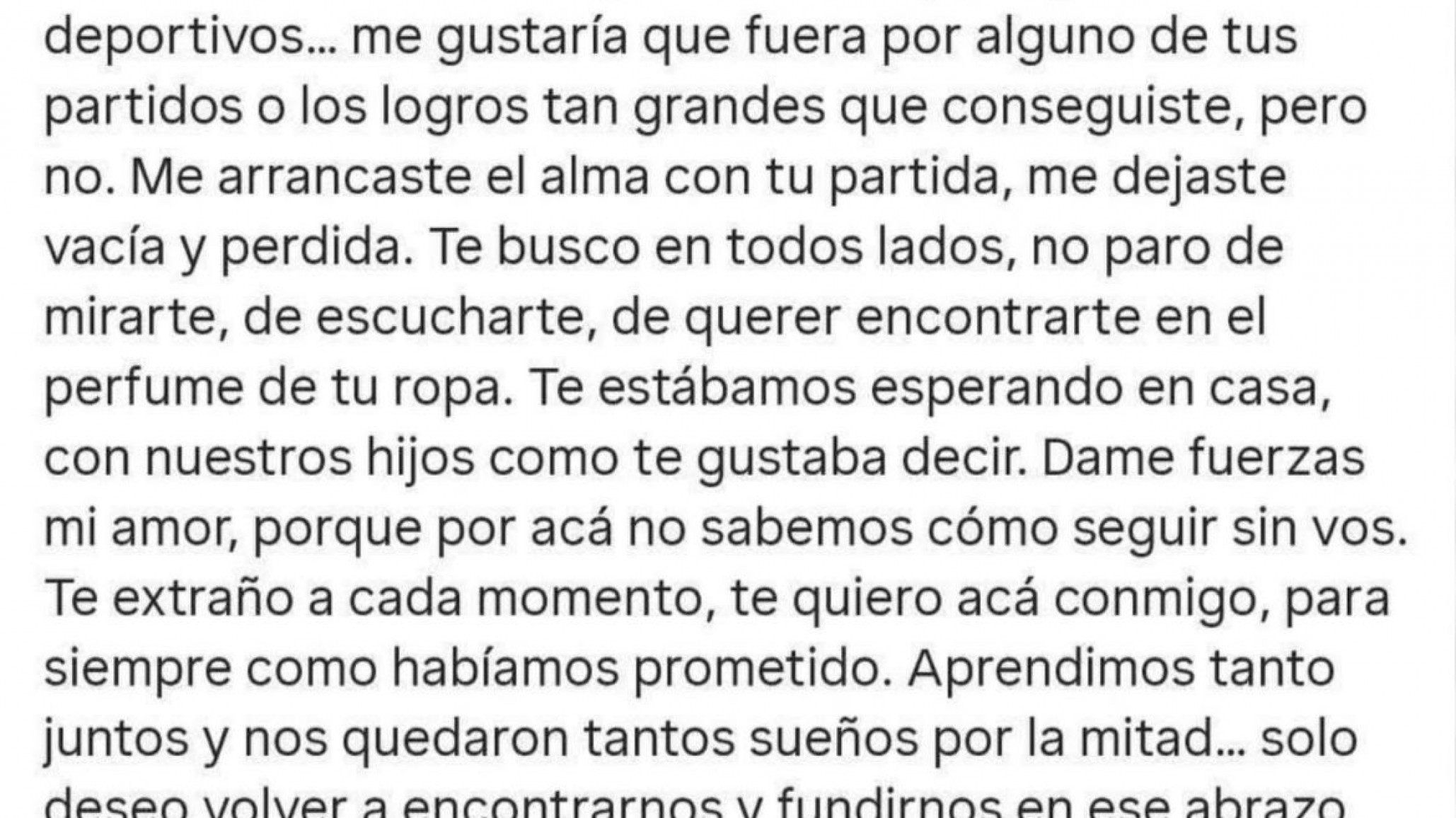 Tras el accidente fatal, la pareja del árbitro compartió una sentida despedida
