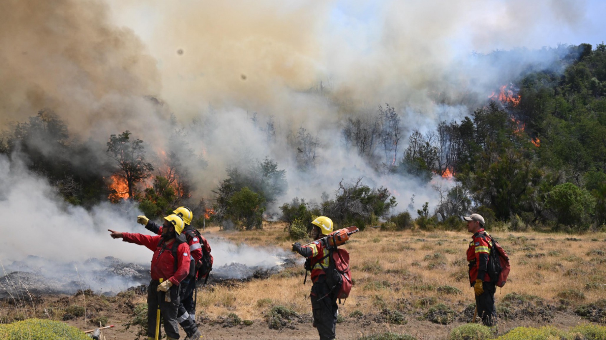 Incendio en el Parque Nacional Los Alerces: continúa el fuerte despliegue aéreo y el operativo en tierra
