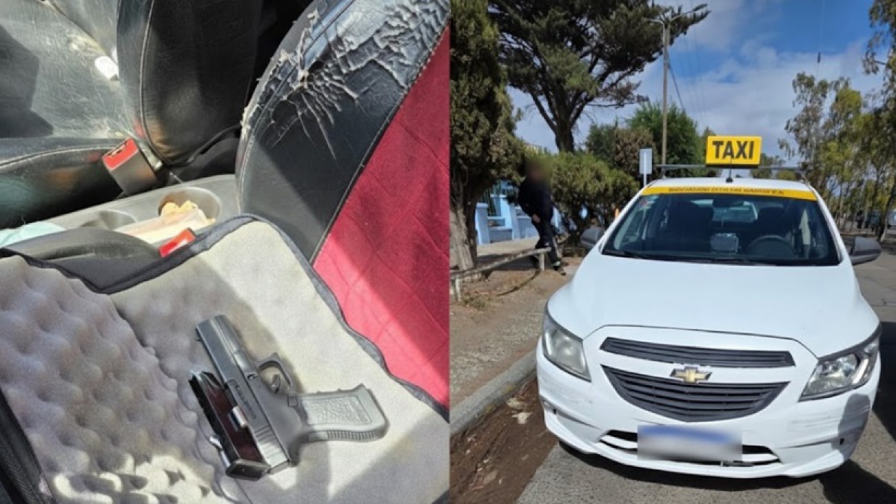 Tensión en un taxi de Comodoro: amenazó a un pasajero con una 9 mm y terminó detenido frente a la comisaría