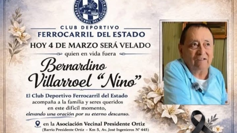 Despiden los restos de Bernardino "Nino" Villarroel