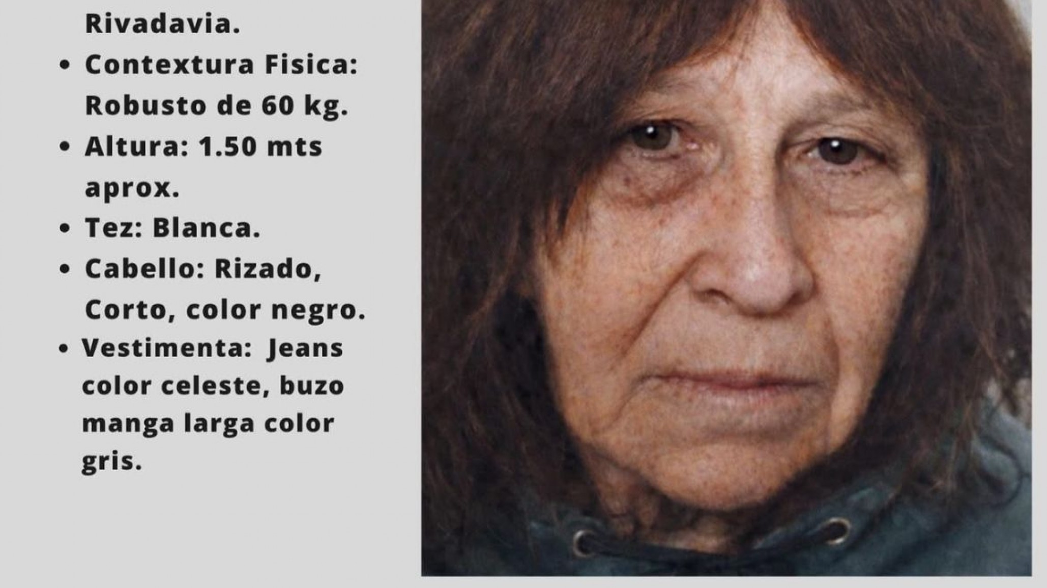 Buscan a una mujer de 70 años desaparecida en Comodoro