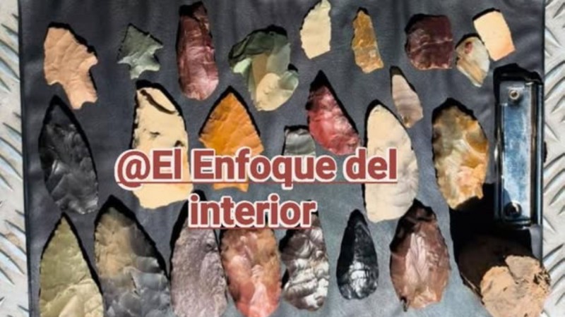 Chubut: secuestran 24 puntas de flecha indígenas y madera fosilizada en un control sobre la Ruta 3