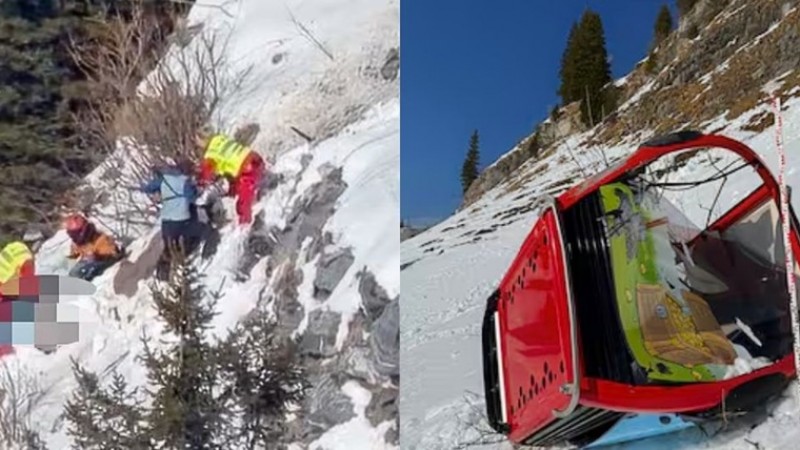 Una mujer murió al caer al vacío una cabina de teleférico desprendida por ráfagas de 130 km/h