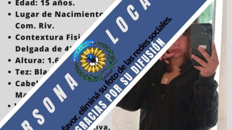 Encontraron a la adolescente buscada en Comodoro: estaba sana y se levantó la búsqueda