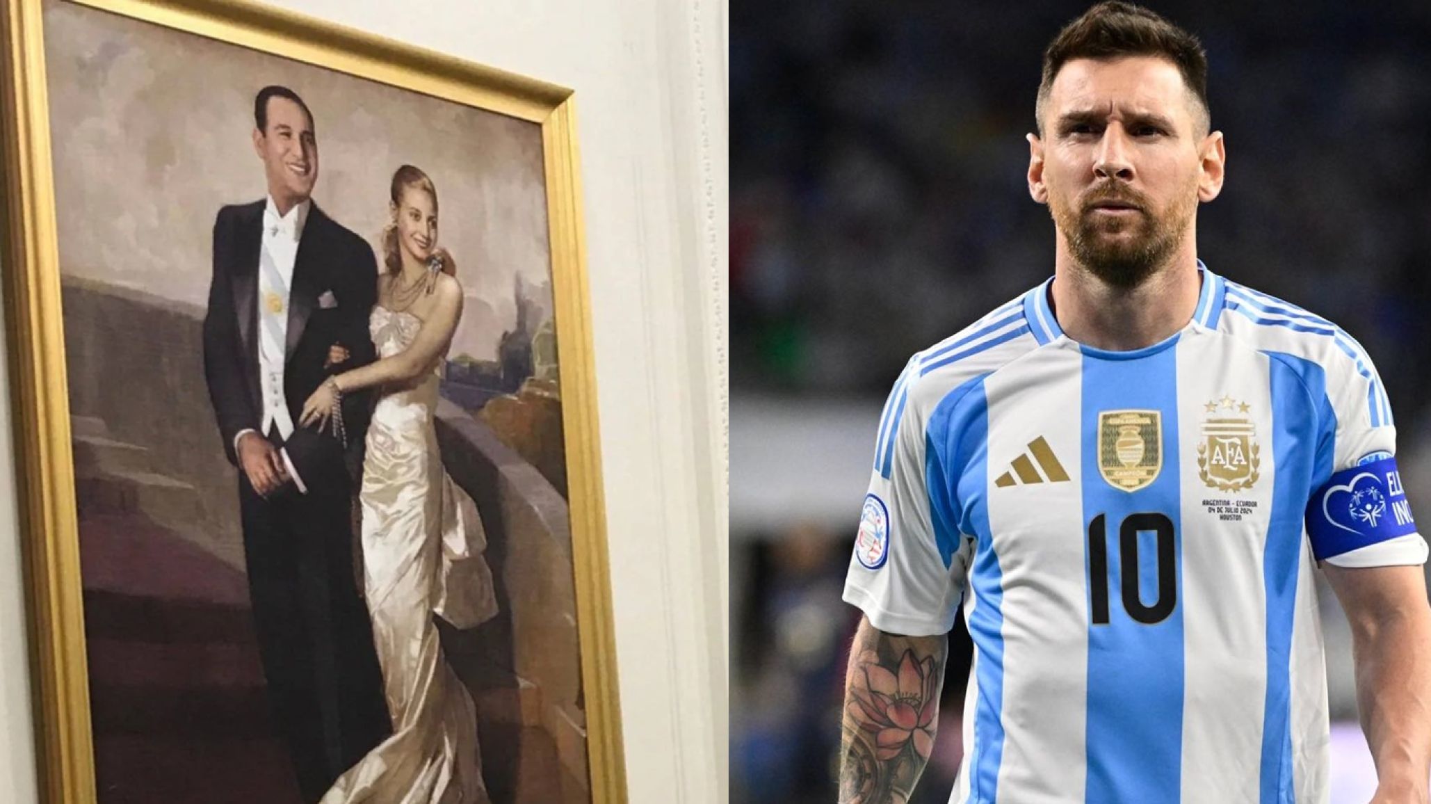 El Gobierno descolgó los cuadros de Perón y Evita por ¿Messi?