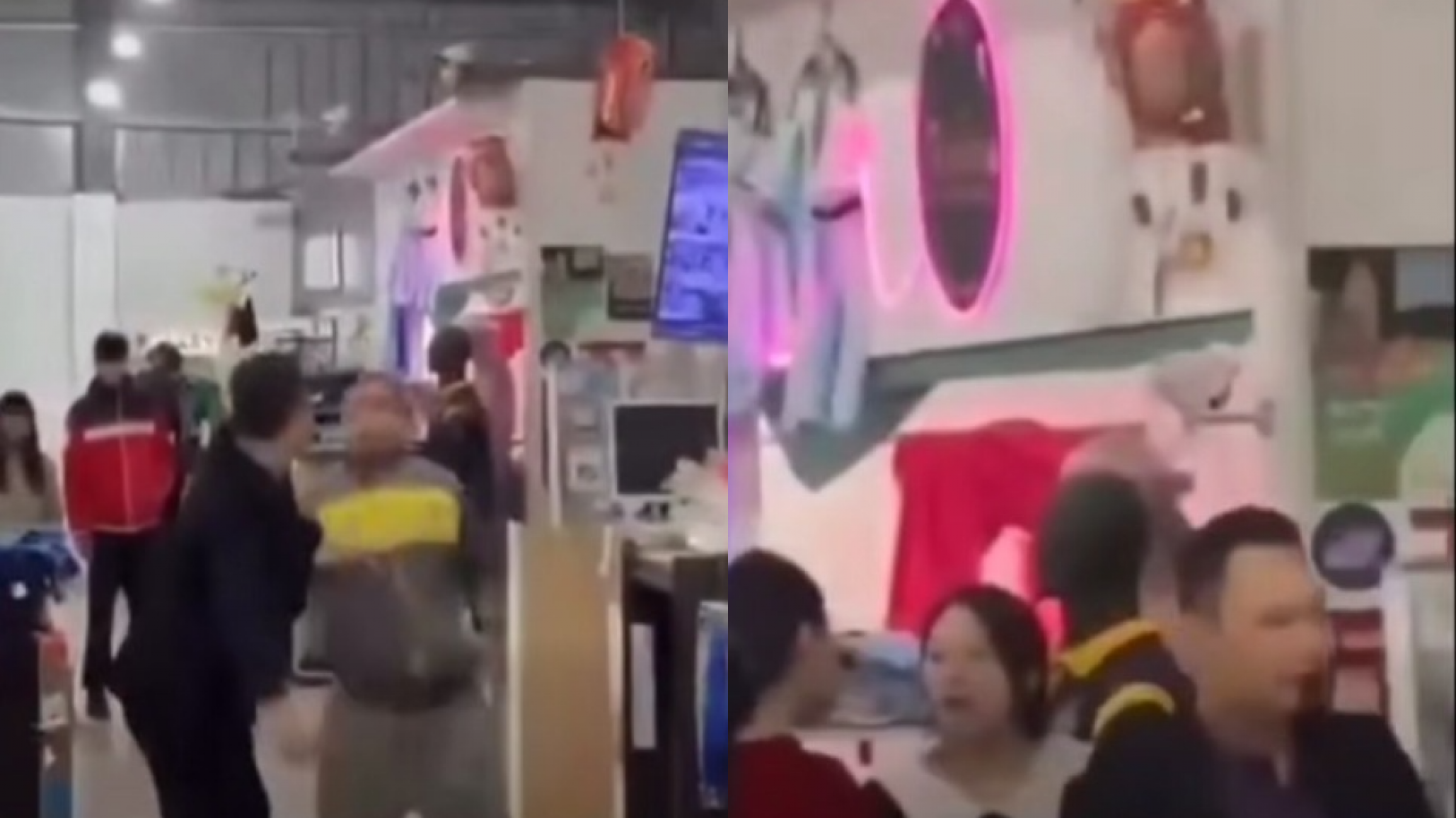 Escándalo en un súper de Caleta: pelea a golpes, un herido y todo quedó grabado