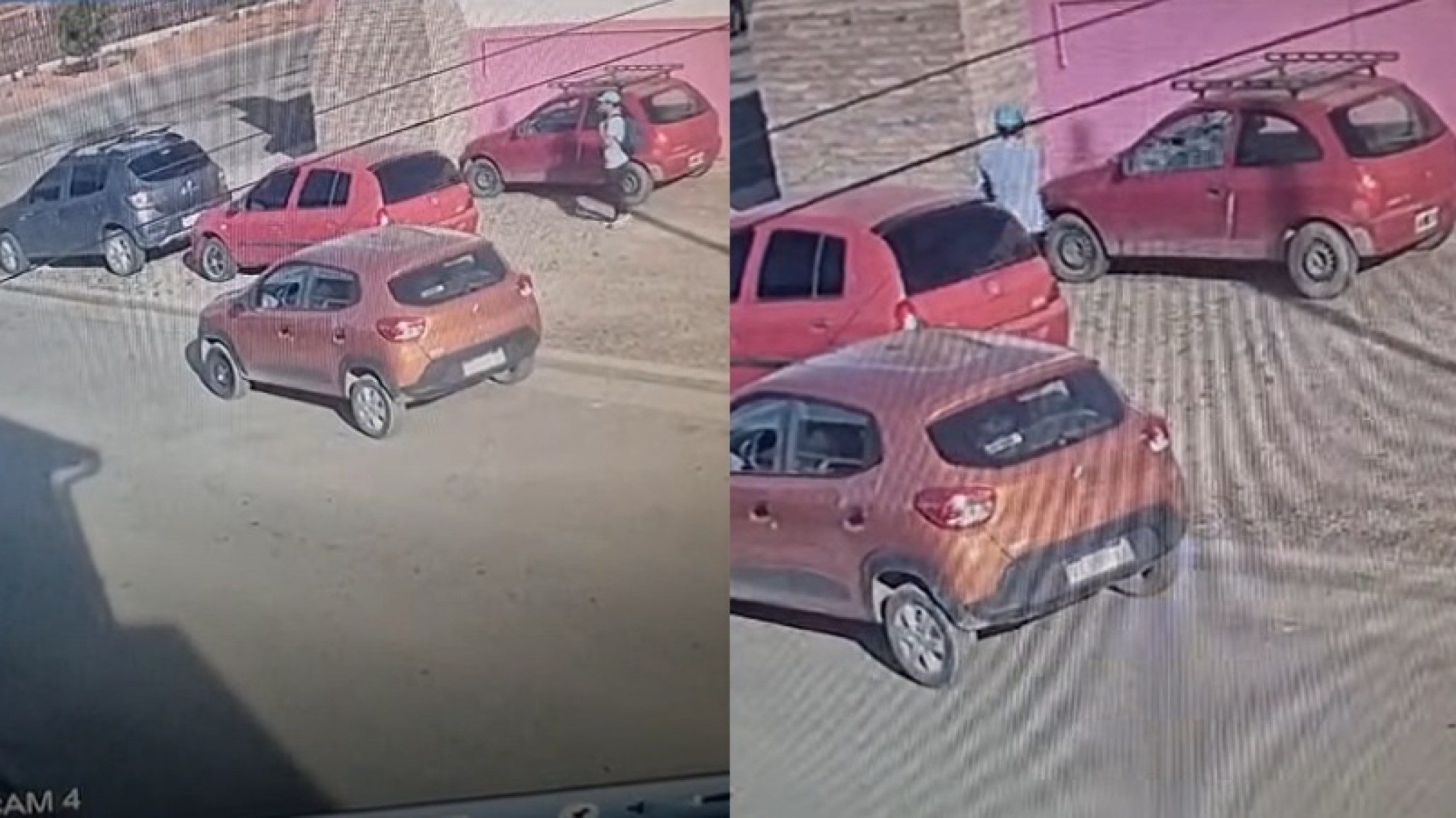 Km.8: Lo filmaron mientras saqueaba un auto