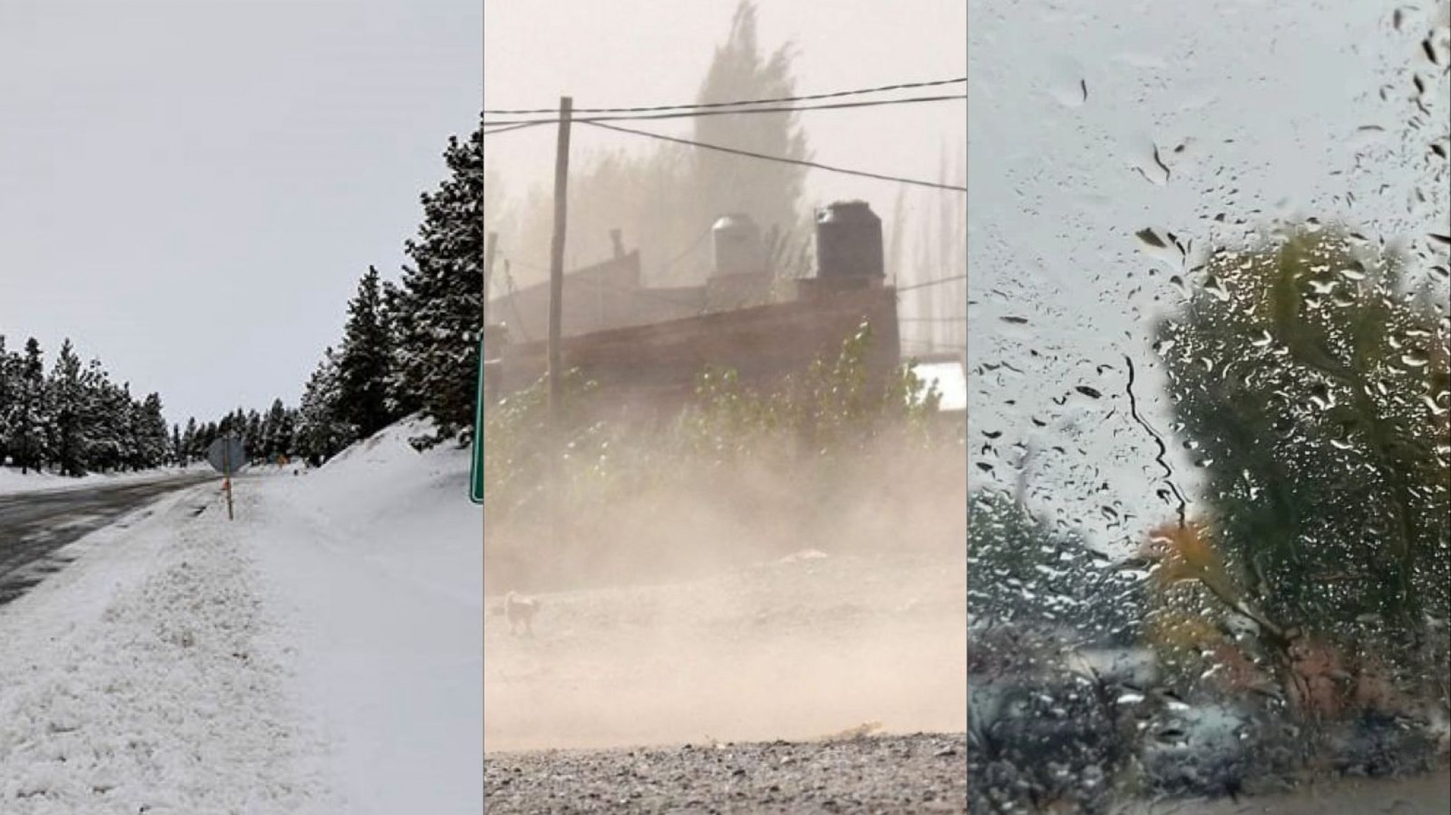 Chubut bajo triple alerta amarilla por lluvias, viento y nevadas