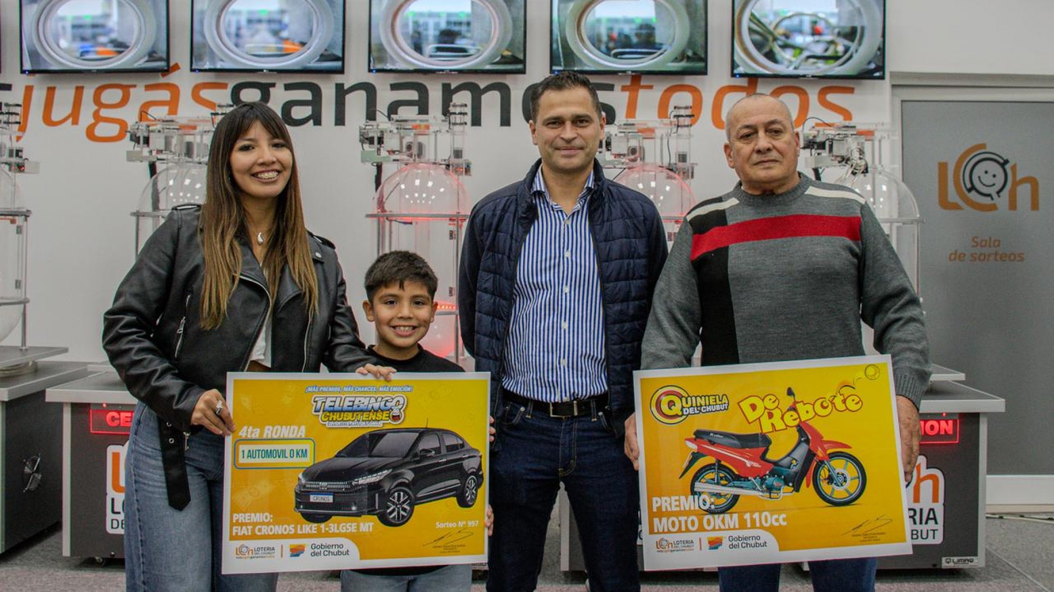 El Telebingo Chubutense entregó un auto, una moto y repartió millones de pesos en toda la provincia