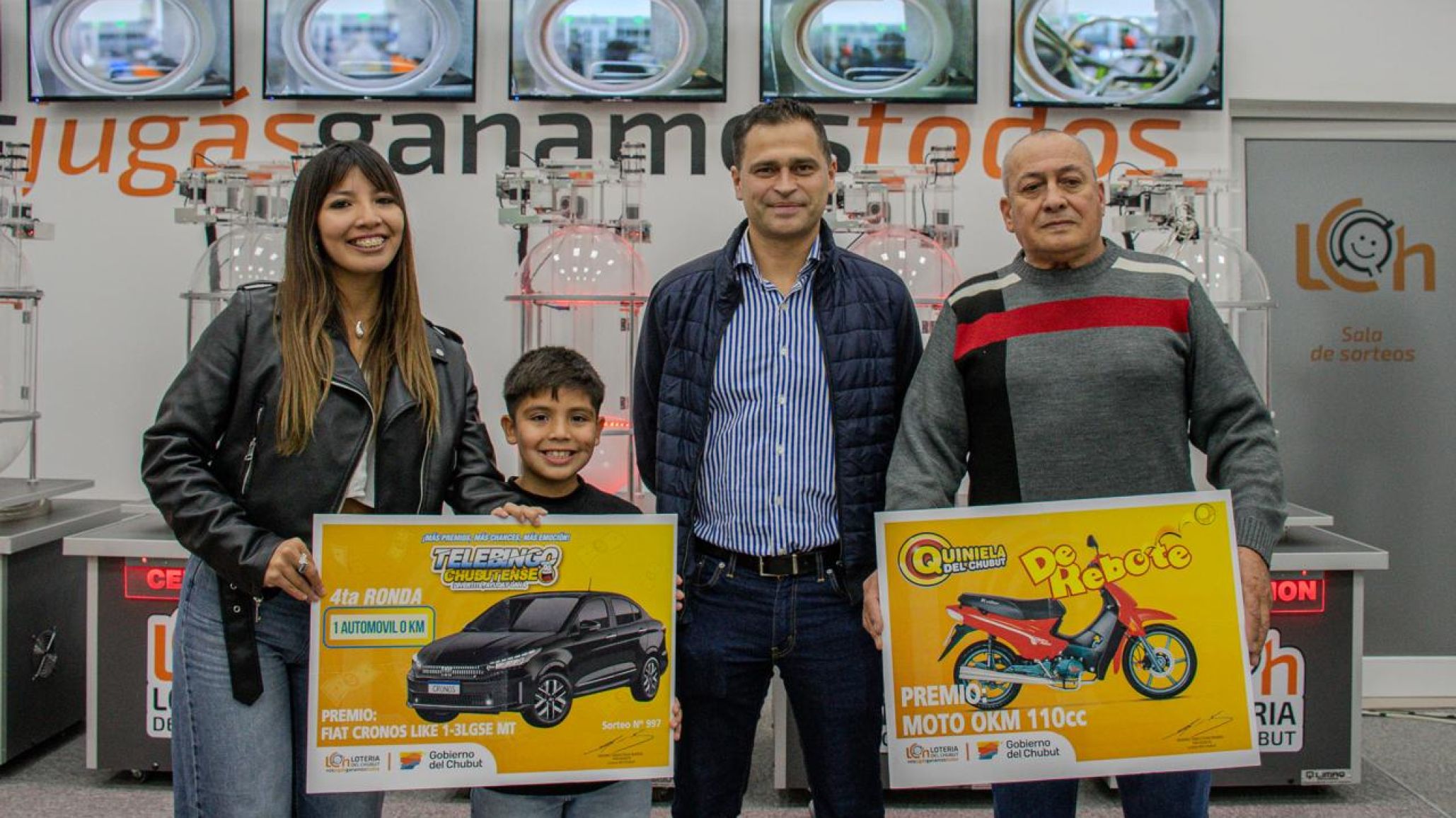 El Telebingo Chubutense entregó un auto, una moto y repartió millones de pesos en toda la provincia