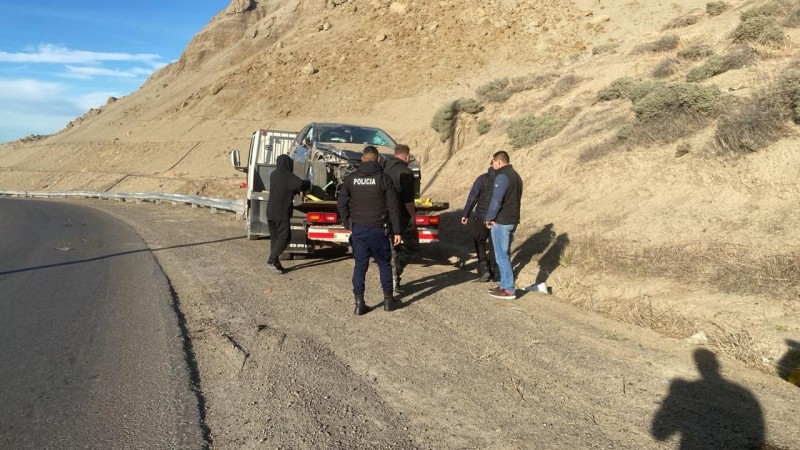 Susto en Ruta 3: un auto despistó a la altura del Cenotafio