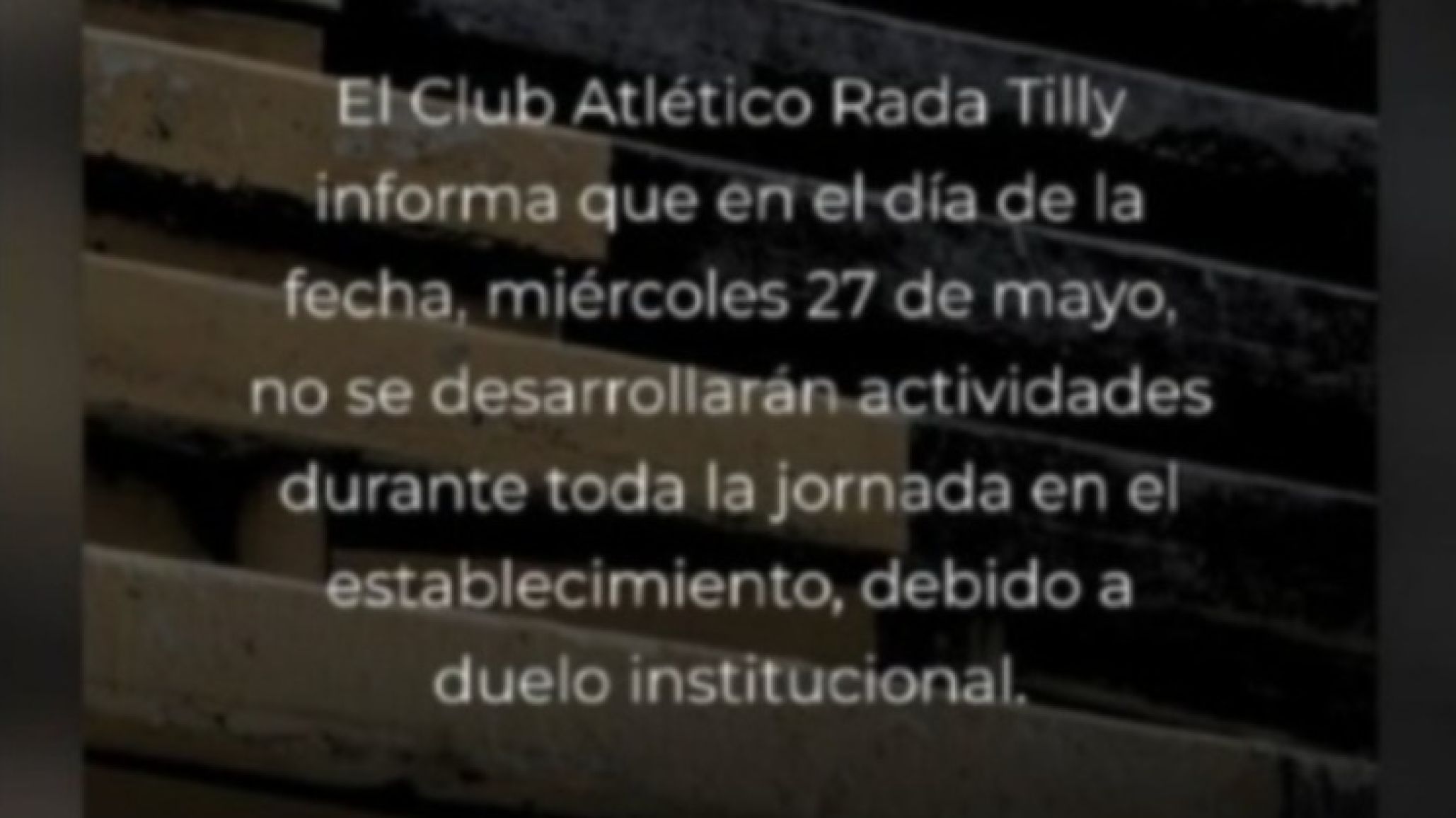 Tristeza en Rada Tilly: suspendieron las actividades del club por el fallecimiento de un jugador