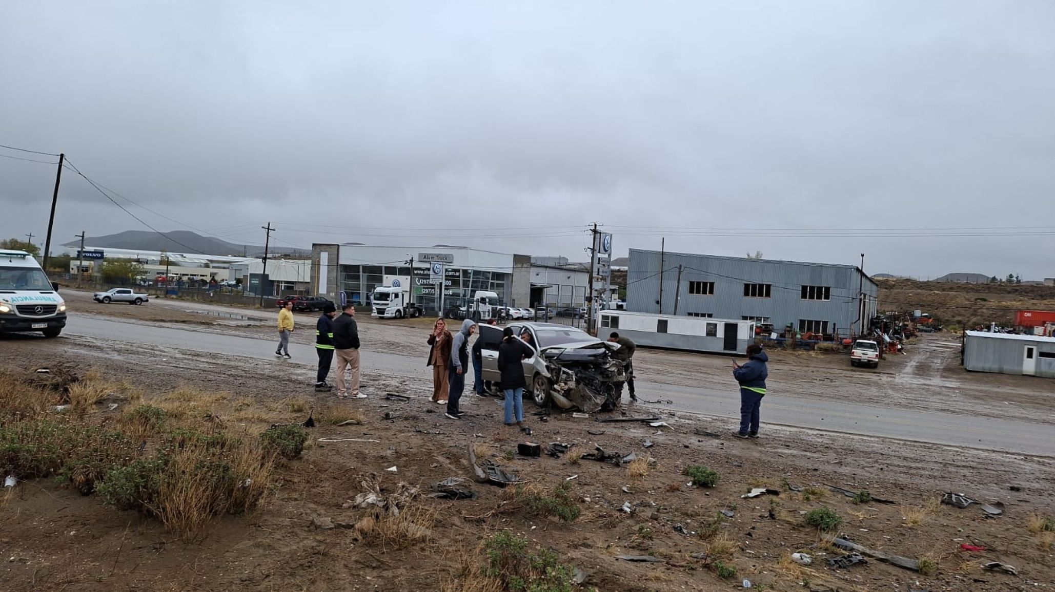 Choque en Ruta 26: violento accidente camino a Rada Tilly involucró a dos autos