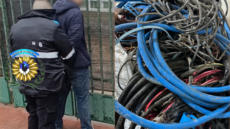 Comodoro: lo filmaron rompiendo una casa para robar cables, escapó saltando un cerco y cayó a los 50 metros
