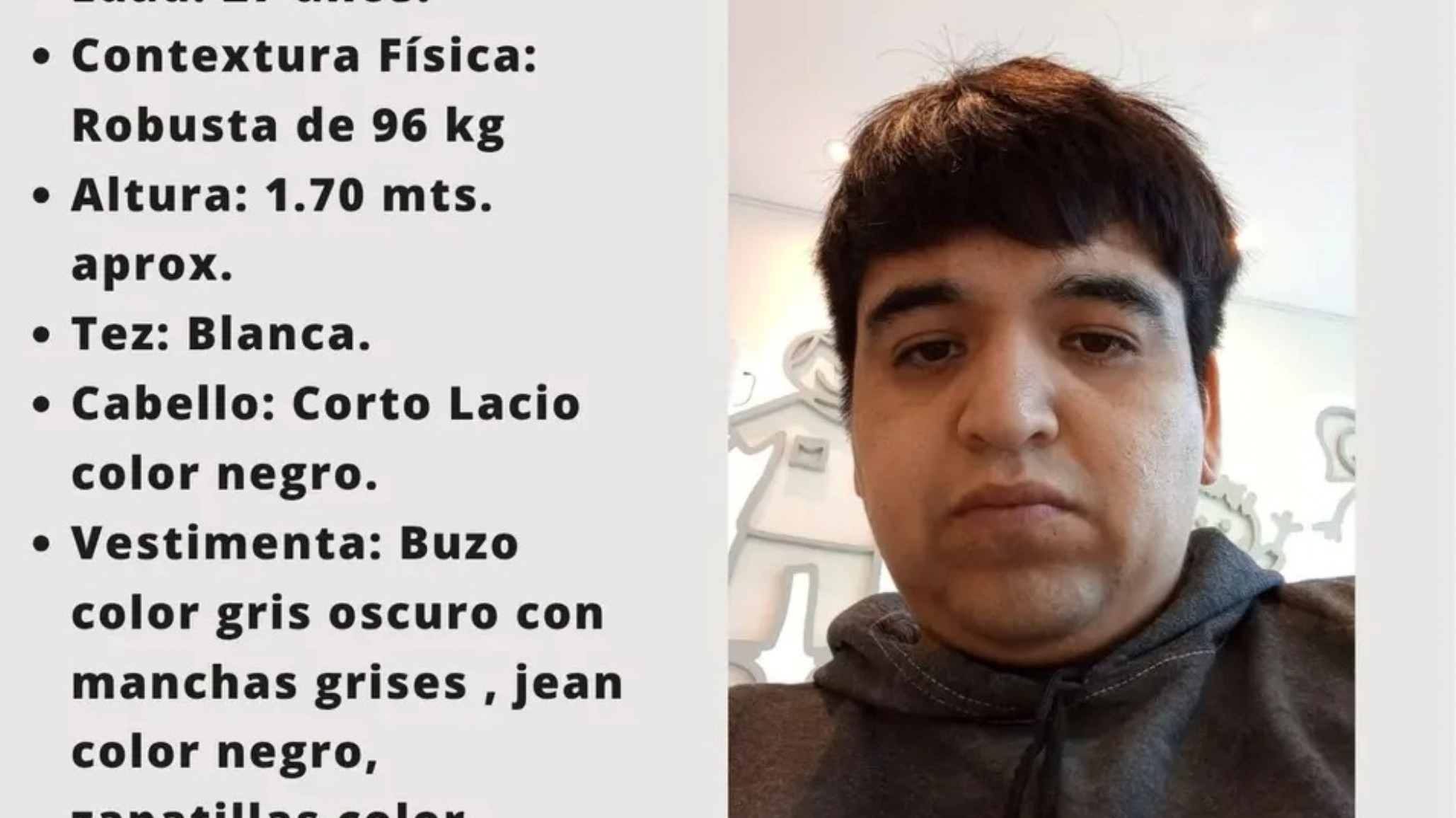 Buscan a un hombre de 27 años en Comodoro: intensa búsqueda tras su desaparición en barrio Los Bretes