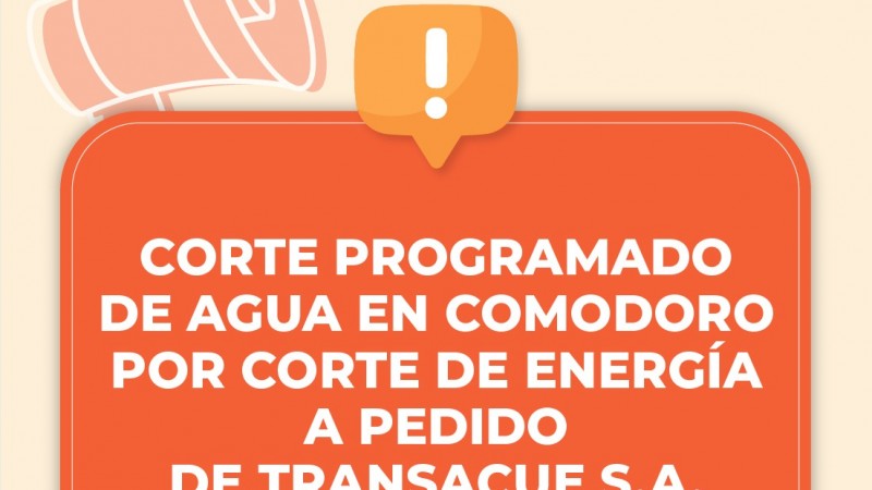 Habrá un corte de agua de 24 horas en todo Comodoro por tareas de mantenimiento en el Sistema Acueductos