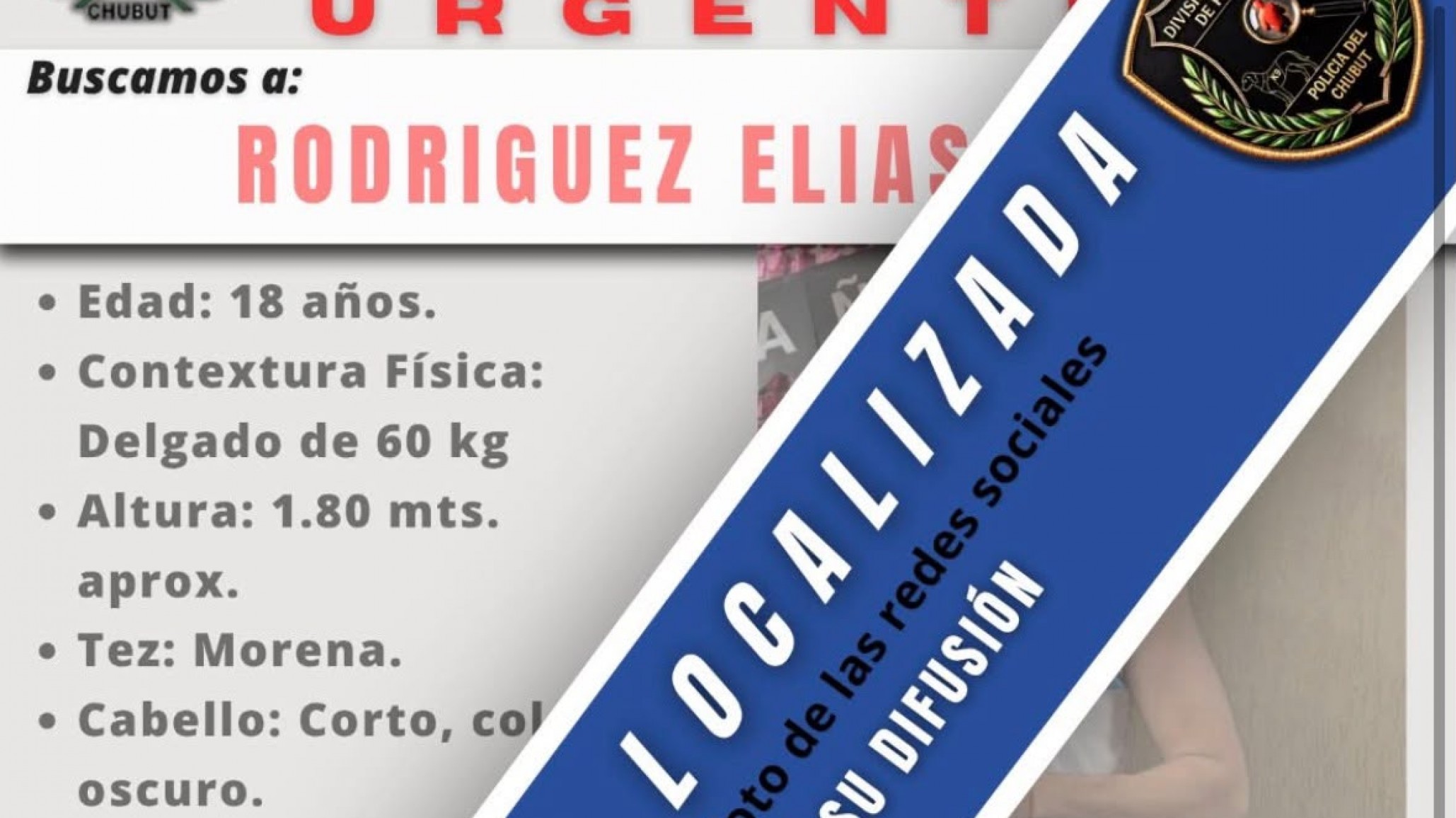 Encontraron sano y salvo al joven de 18 años que era buscado en Comodoro