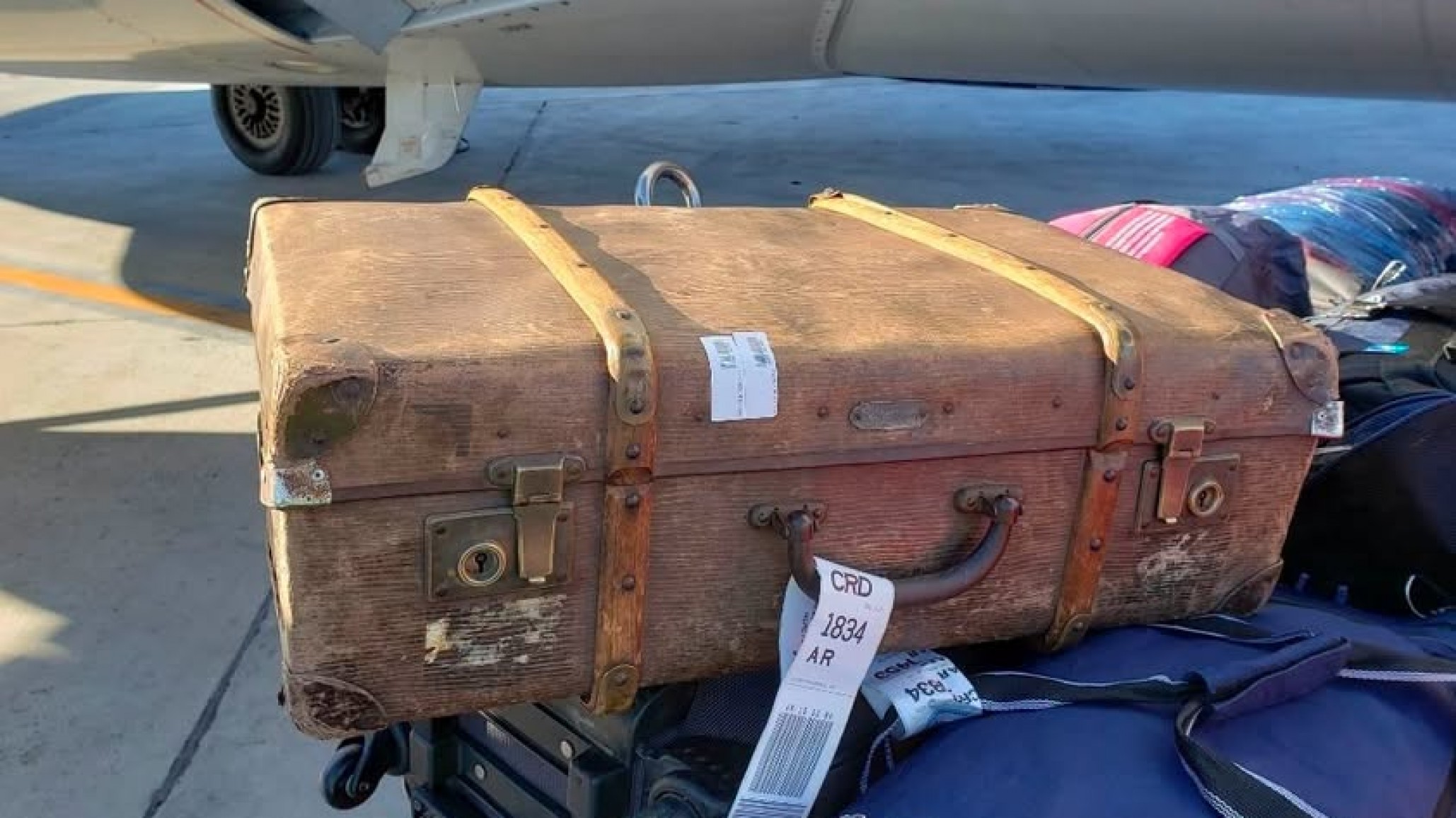 Un pasajero sorprendió en el Aeropuerto de Comodoro con una valija "vintage"